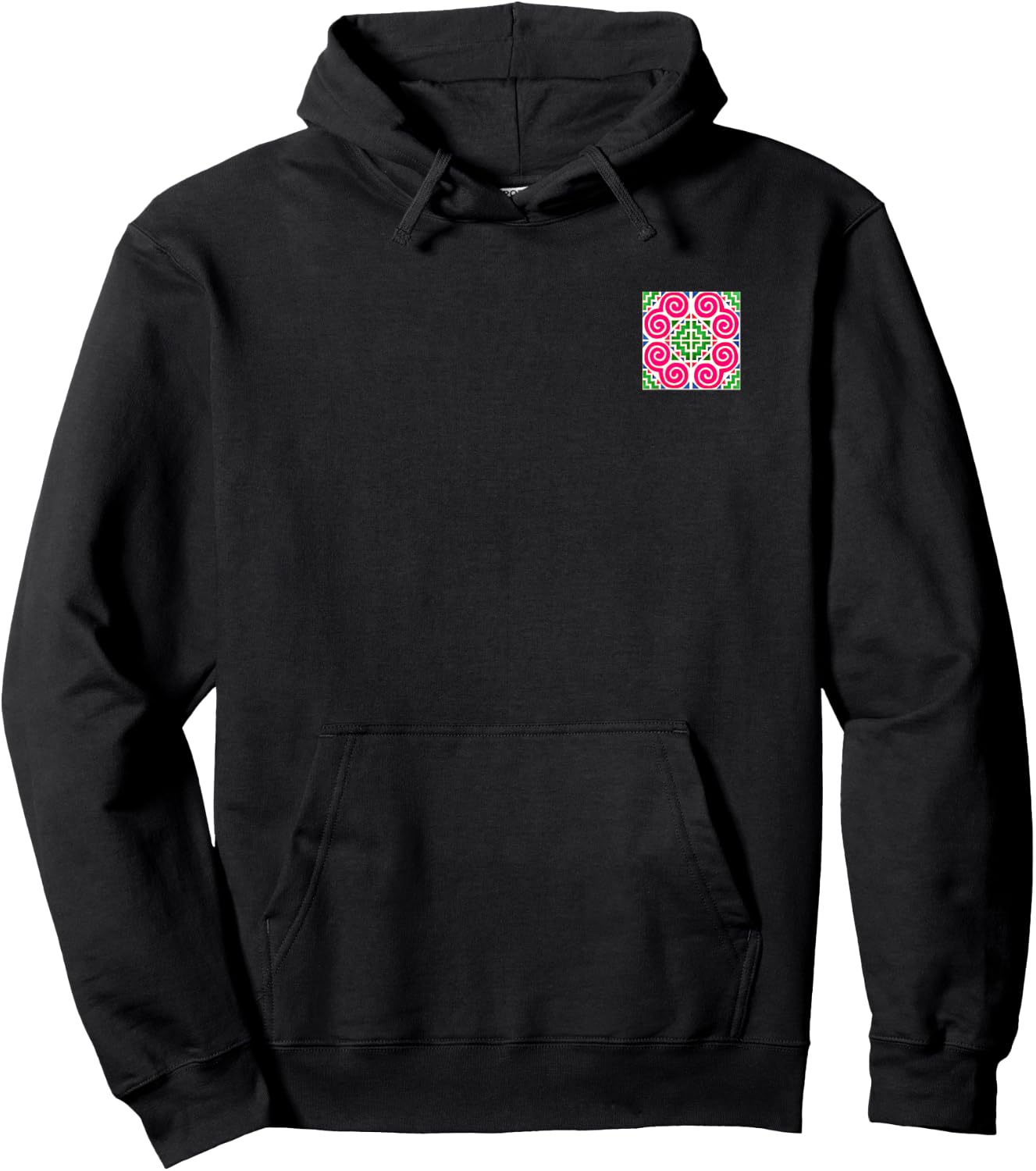 Hmong print in corner Hoodie - Hoodie | Black