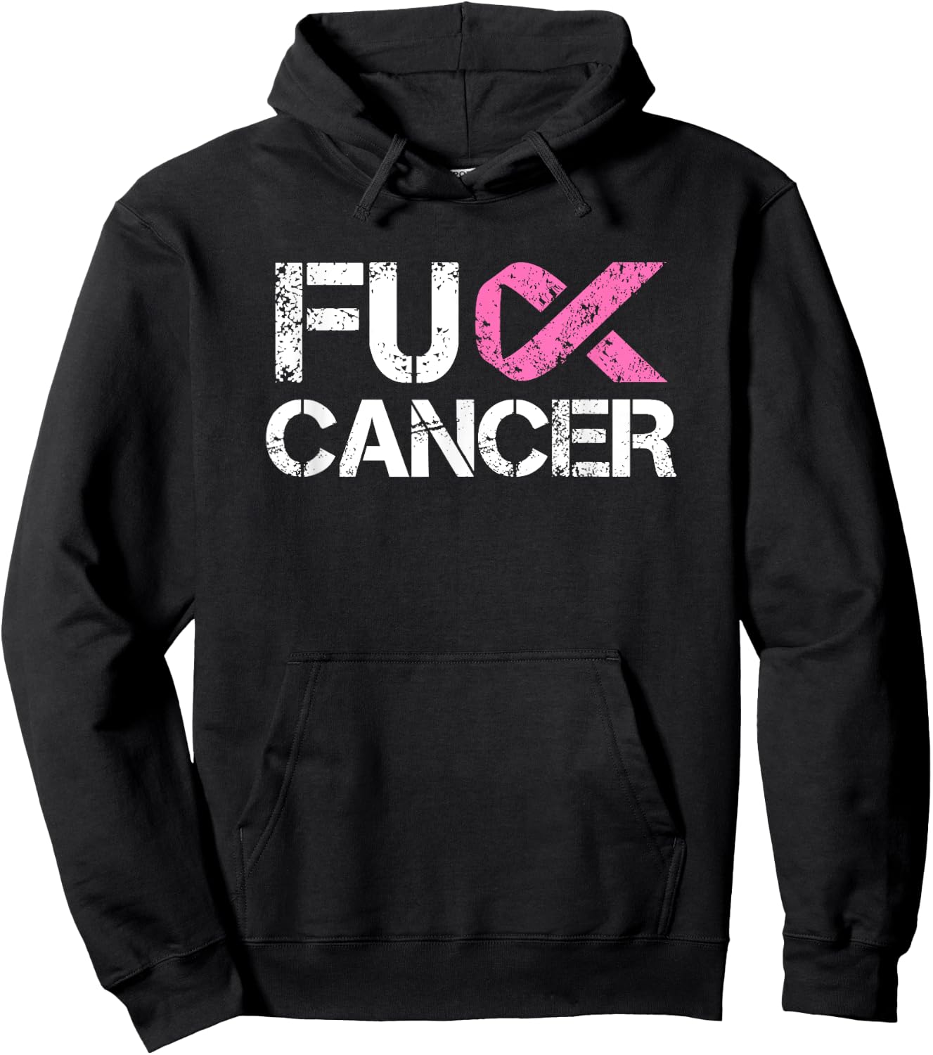 Fuck Cancer, Breast Cancer Support Shirt Hoodie - Hoodie | Black