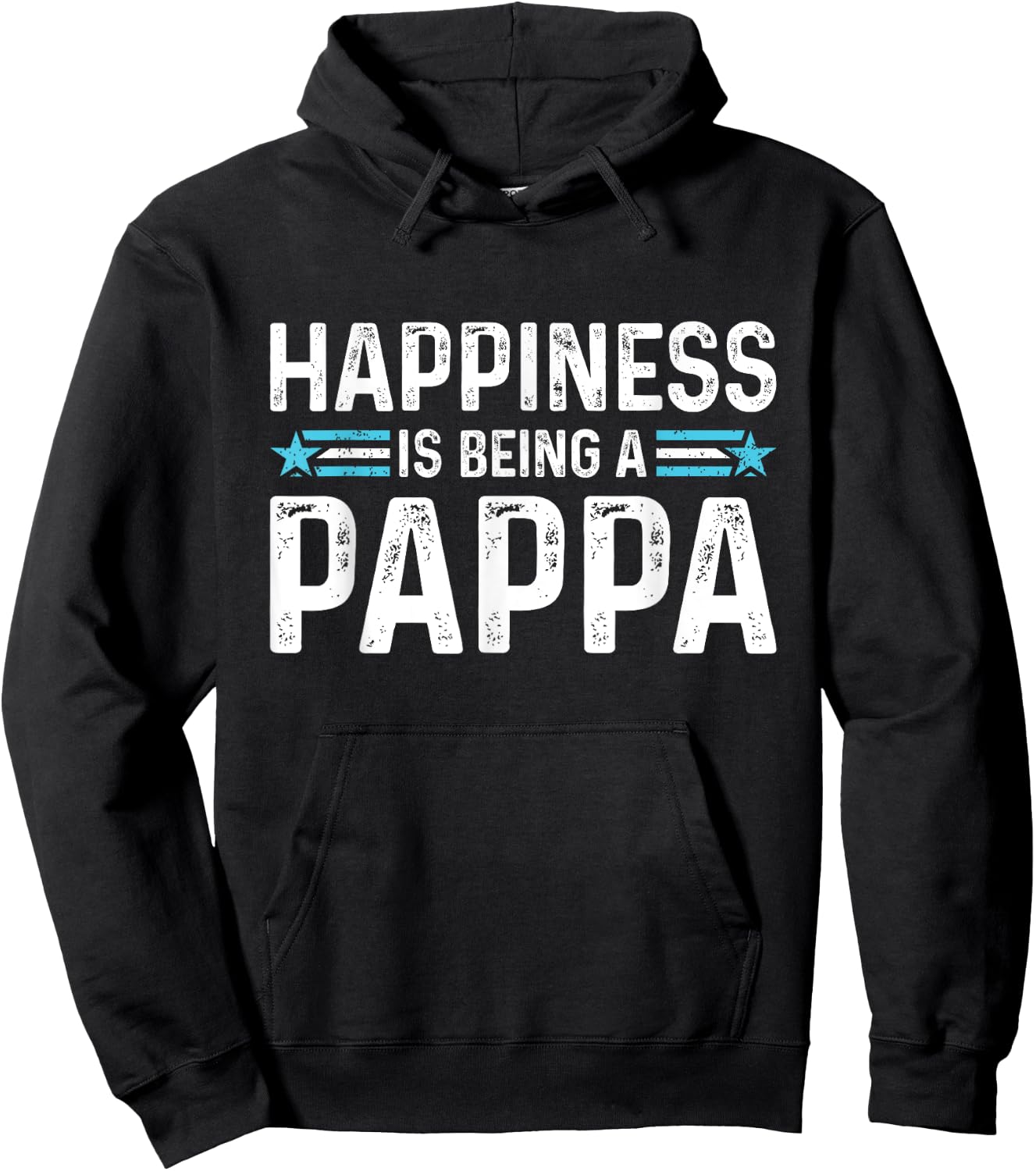 Happiness is Being a Pappa Funny Father's Day Dad Grandpa Hoodie - Hoodie | Black