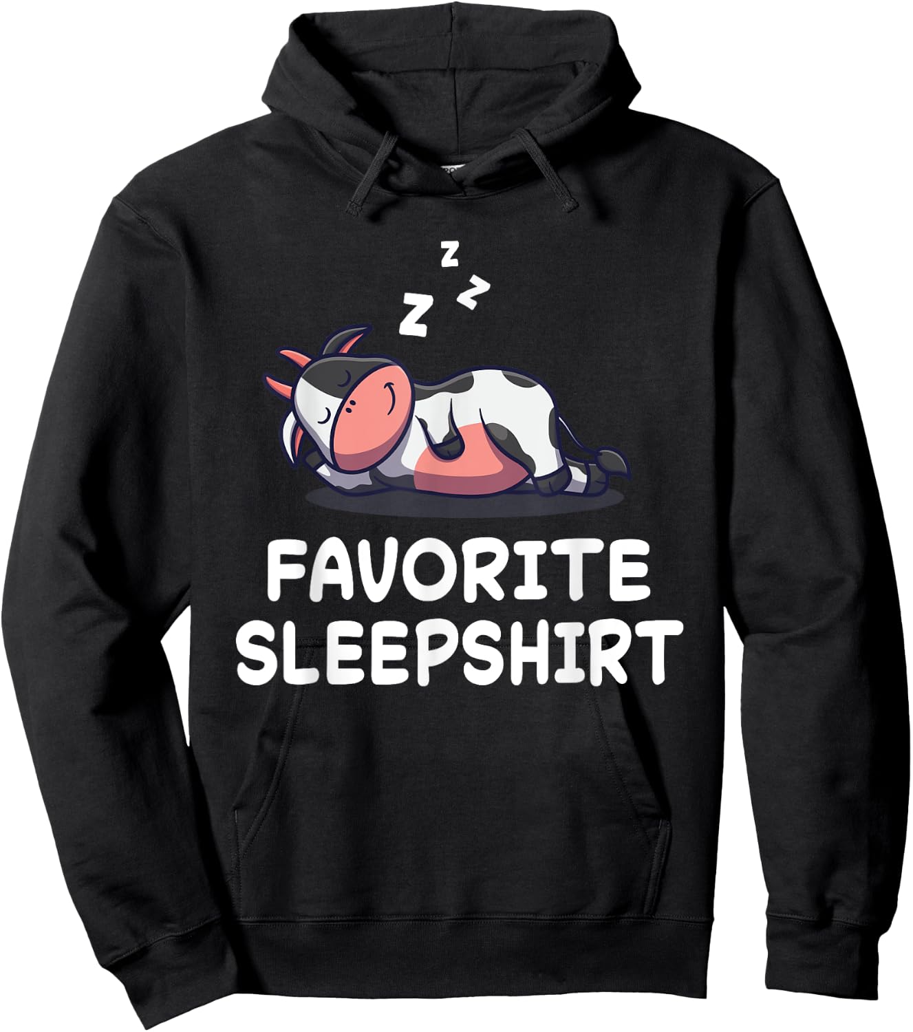 Cow and Cow Print Sleepwear Pyjama , Black, S Hoodie - Hoodie | Black