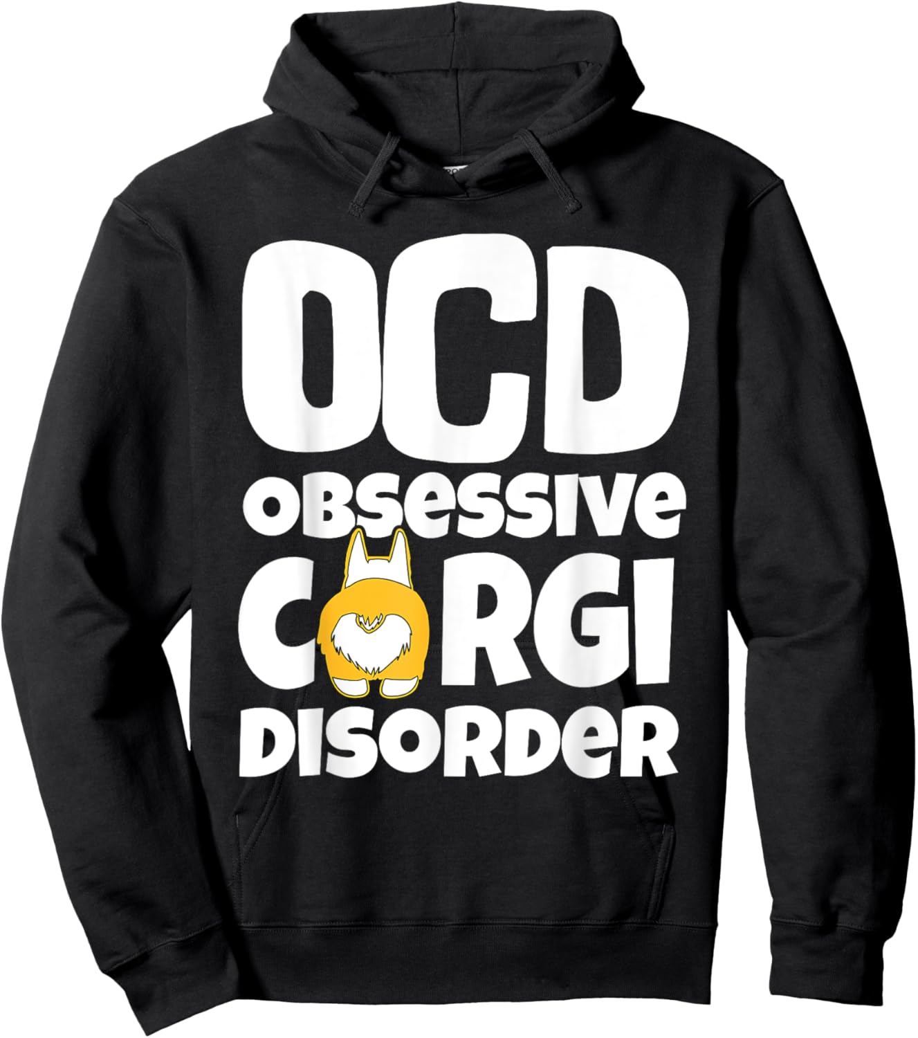Corgi Shirt , Dog Lovers Shirt, OCD Obsessive Corgi Disorder Women Kids Hoodie - Hoodie | Black