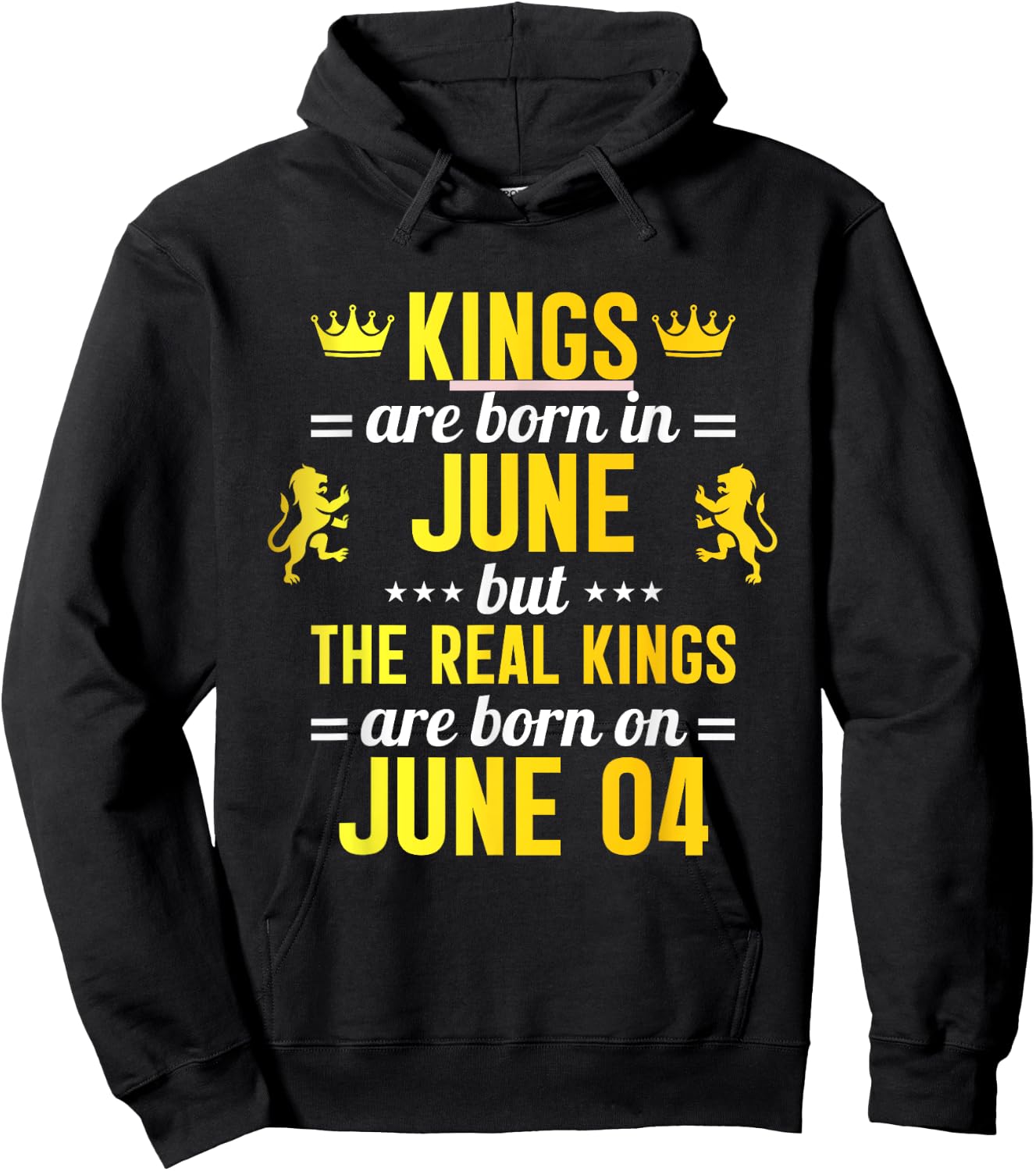 Kings Are Born In June Real Kings Are Born On June 04 Hoodie - Hoodie | Black