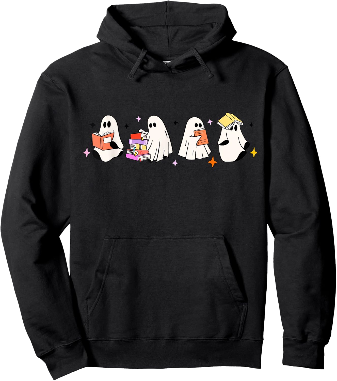 Cute Boo Ghost Read More Books, Funny Halloween, Book Lover Hoodie - Hoodie | Black