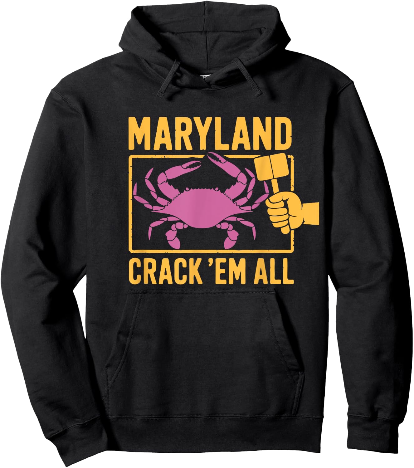 Maryland Crack 'Em All Funny MD Crab Eating Hoodie - Hoodie | Black