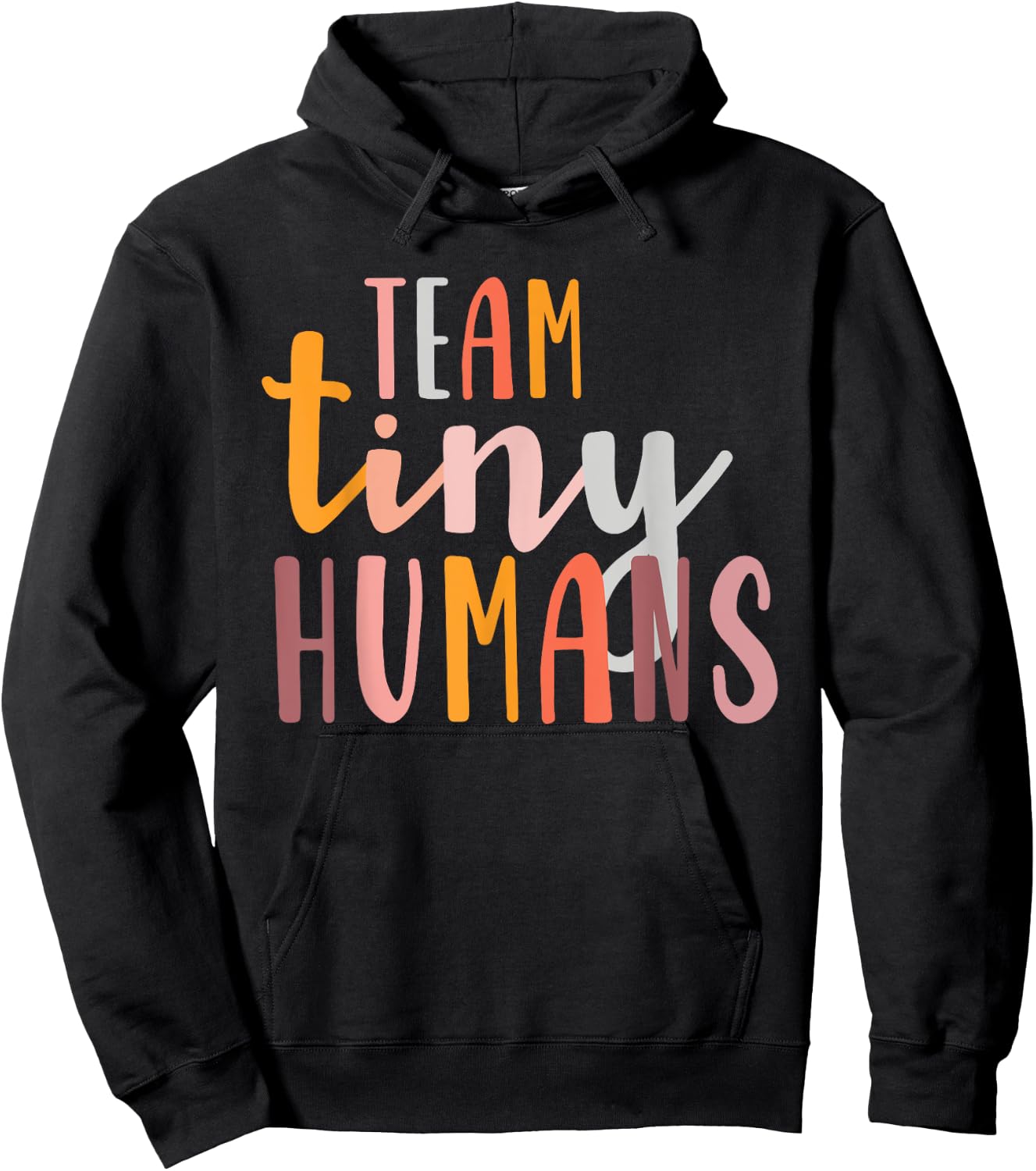 NICU Nurse ICU Neonatal Boho Colorful Retro Team Tiny Humans Hoodie - Hoodie | Black
