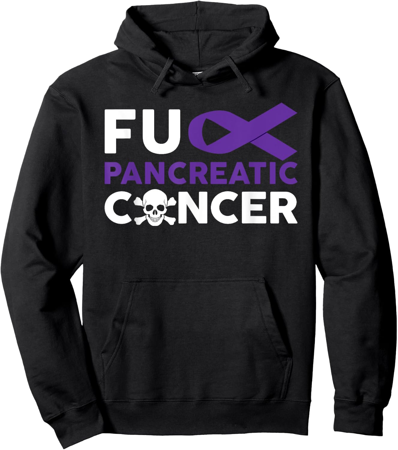 Fuck Pancreatic Cancer T Shirt Fighting Cancer Together Gift Hoodie - Hoodie | Black