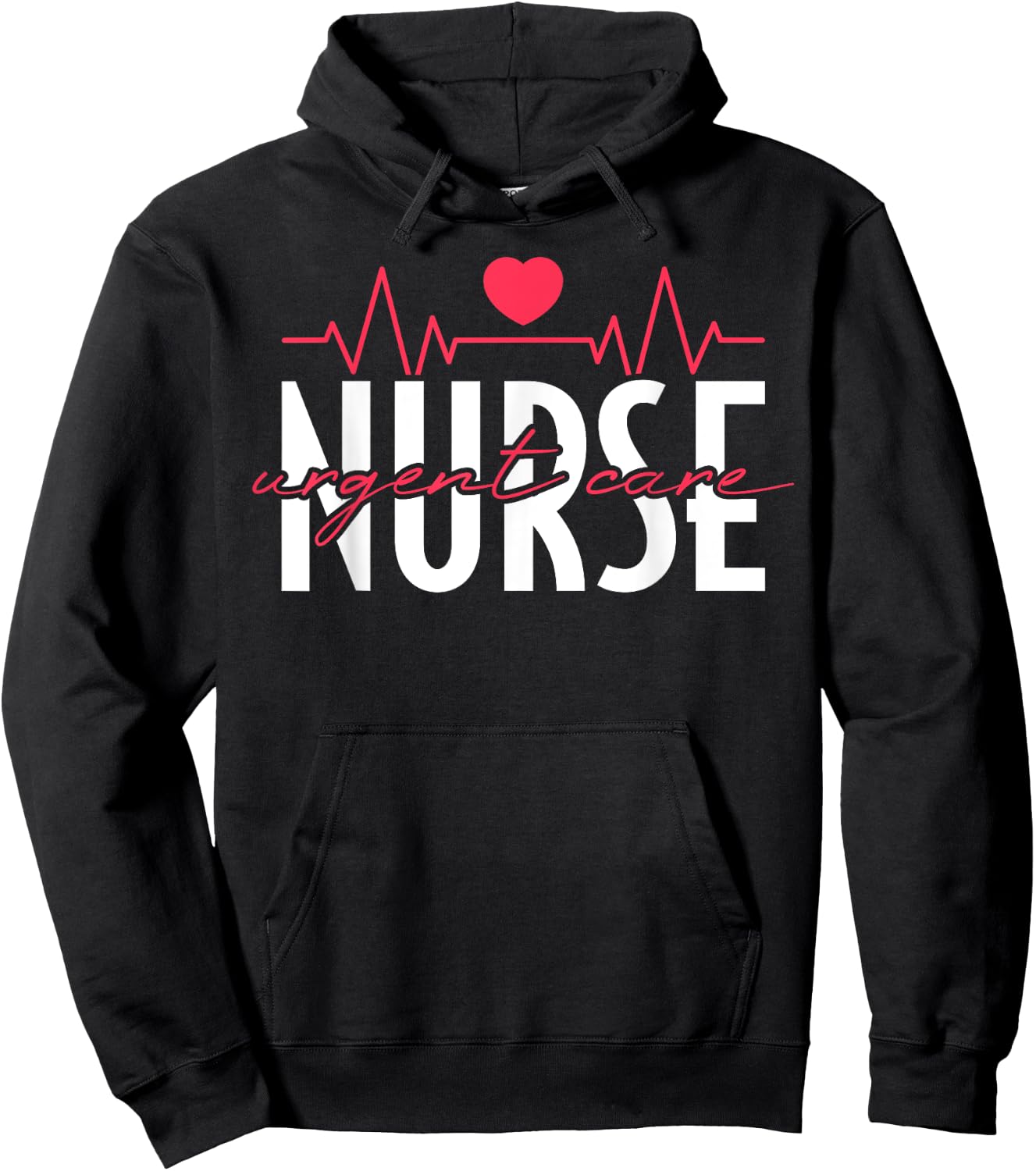 Urgent Care Nurse Heart Hoodie - Hoodie | Black