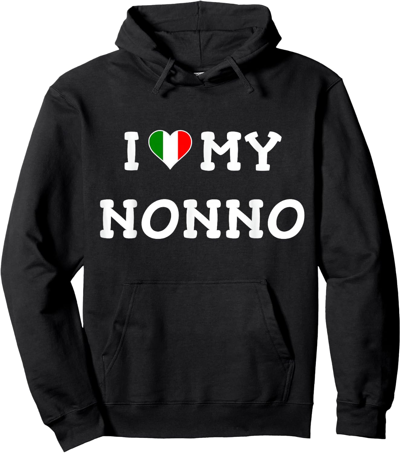 I Love My Nonno Italian Flag Heart T Shirt Hoodie - Hoodie | Black