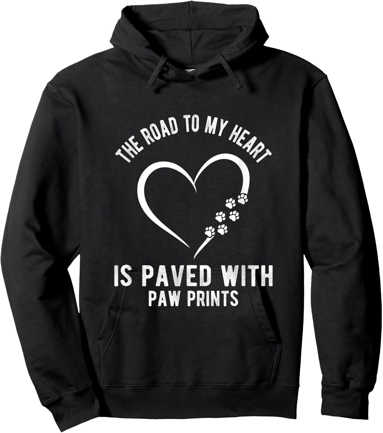 The Road To My Heart Is Paved With Paw Prints Dog Men Women Hoodie - Hoodie | Black