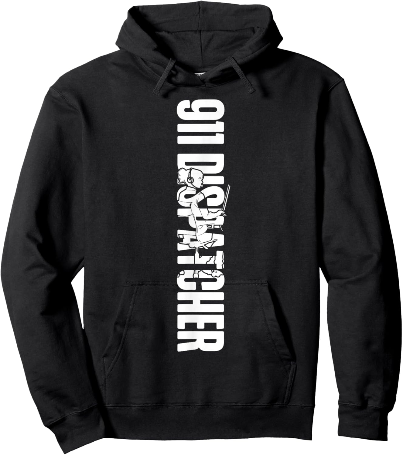911 Dispatcher Thin Gold Yellow Line 911 Dispatcher Hoodie - Hoodie | Black