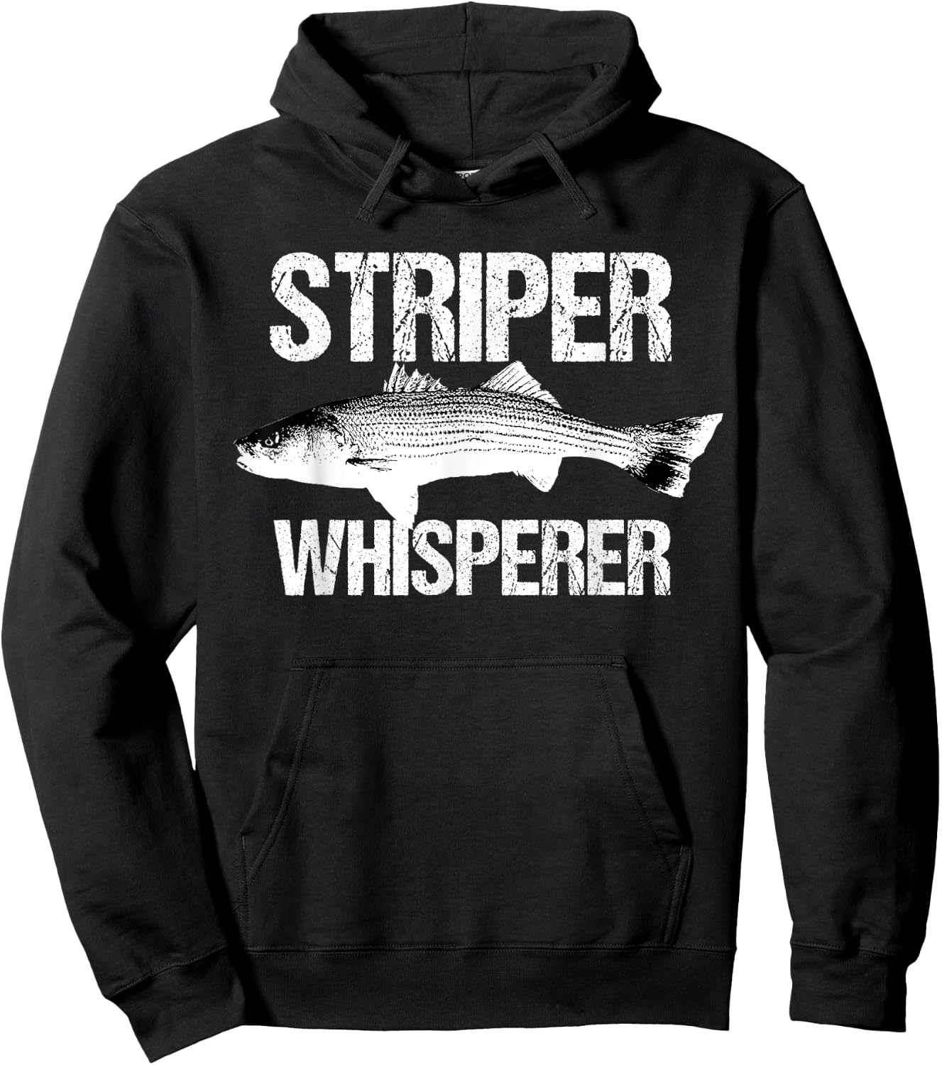 Striper Whisperer Cool Bass Fly Fishing Fish Fisherman Gift Hoodie - Hoodie | Black