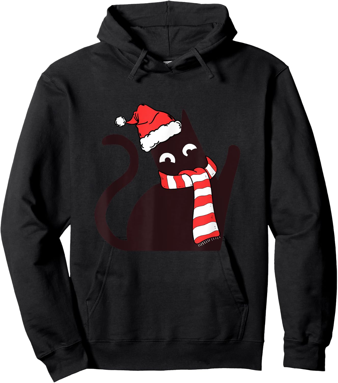 Funny Black Cat funny Merry Christmas Hoodie - Hoodie | Black