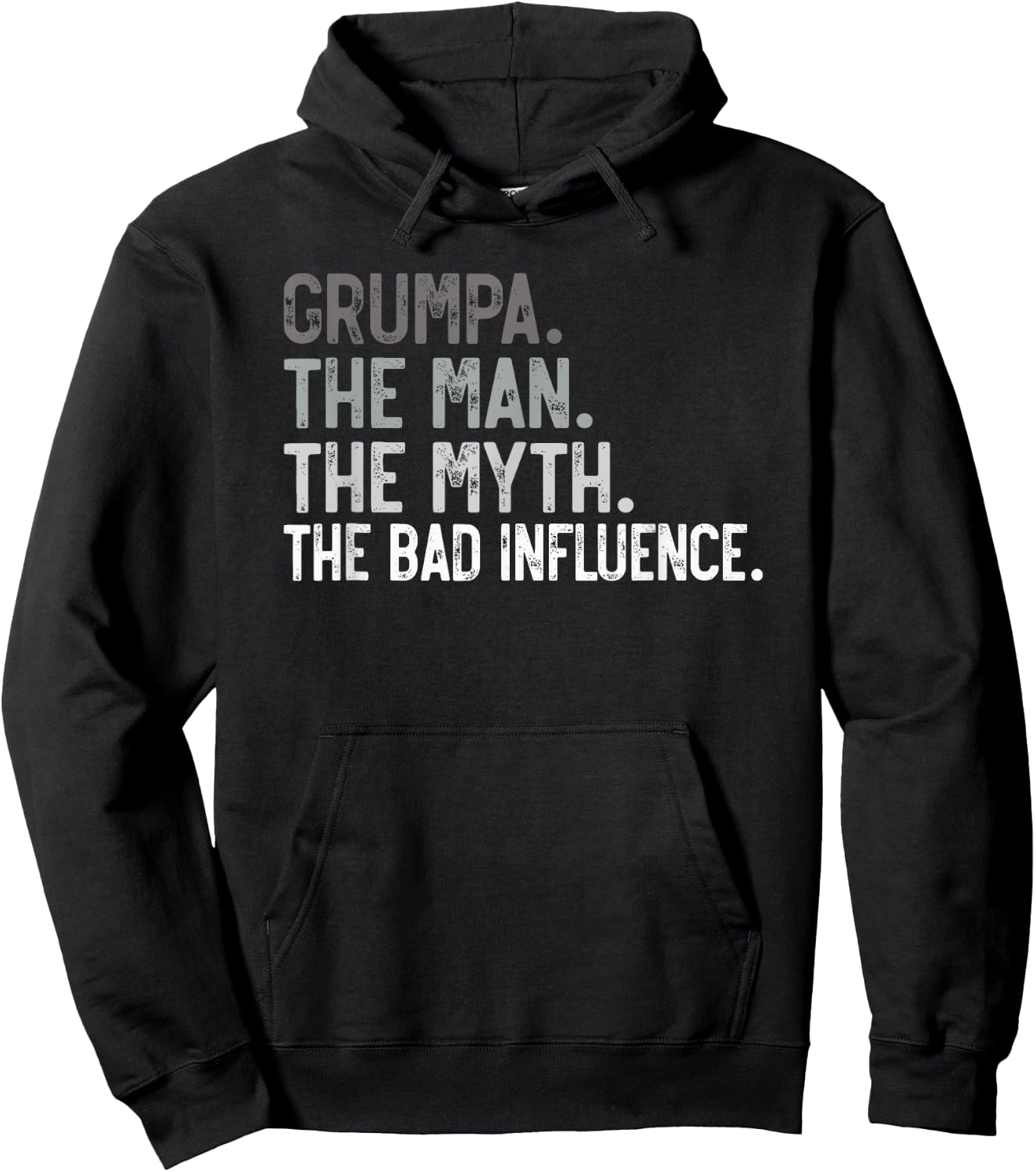 Grumpa the Man the Myth the bad Influence Funny Grandpa Hoodie - Hoodie | Black