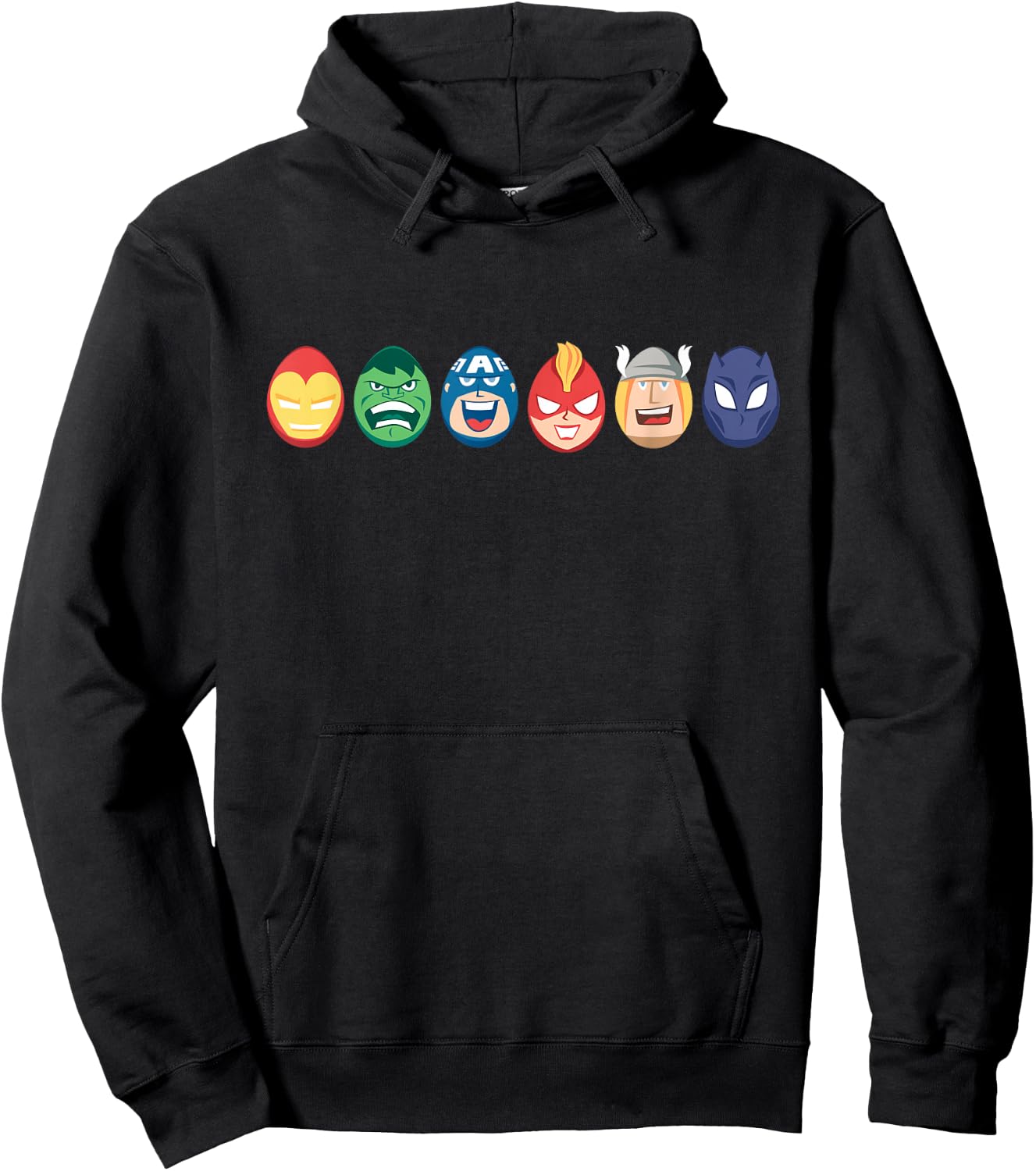 Marvel Avengers Super Heroes Toony Easter Eggs Hoodie - Hoodie | Black