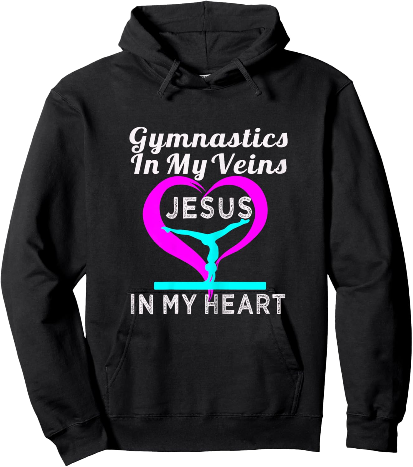 Top Gymnastics in my Veins Jesus in my Heart Gift Hoodie - Hoodie | Black