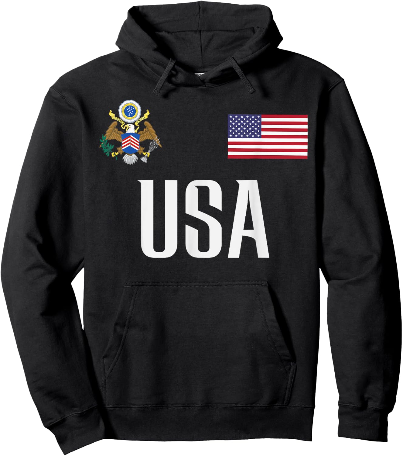 USA America Flag Football Soccer Fan Men Women Kids Hoodie - Hoodie | Black