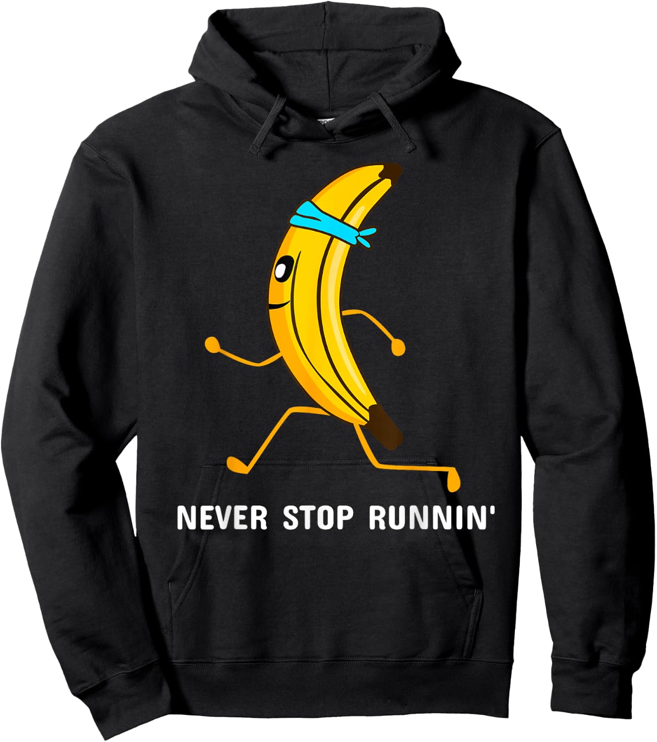 Never stop running - running banana - jogging Hoodie - Hoodie | Black