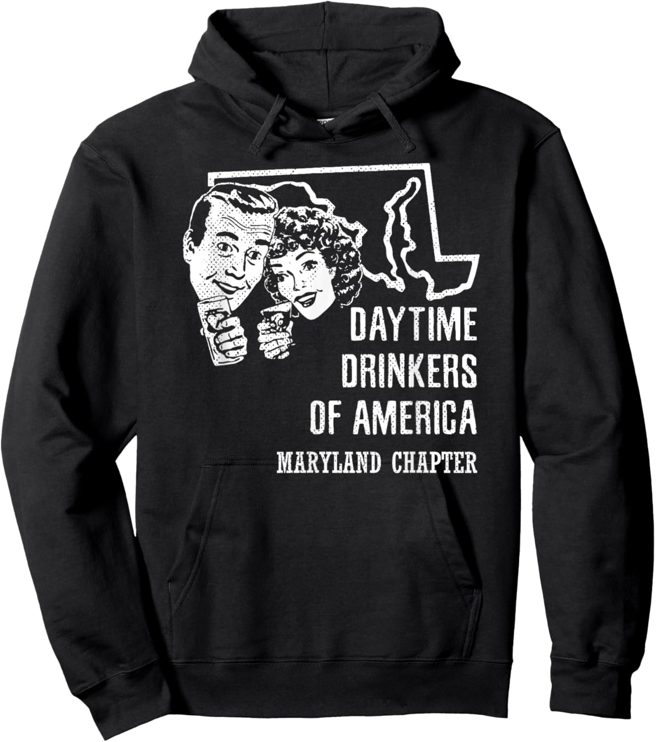 Maryland Daytime Drinkers Shirt Beer Wine Alcohol Funny Gift Hoodie - Hoodie | Black