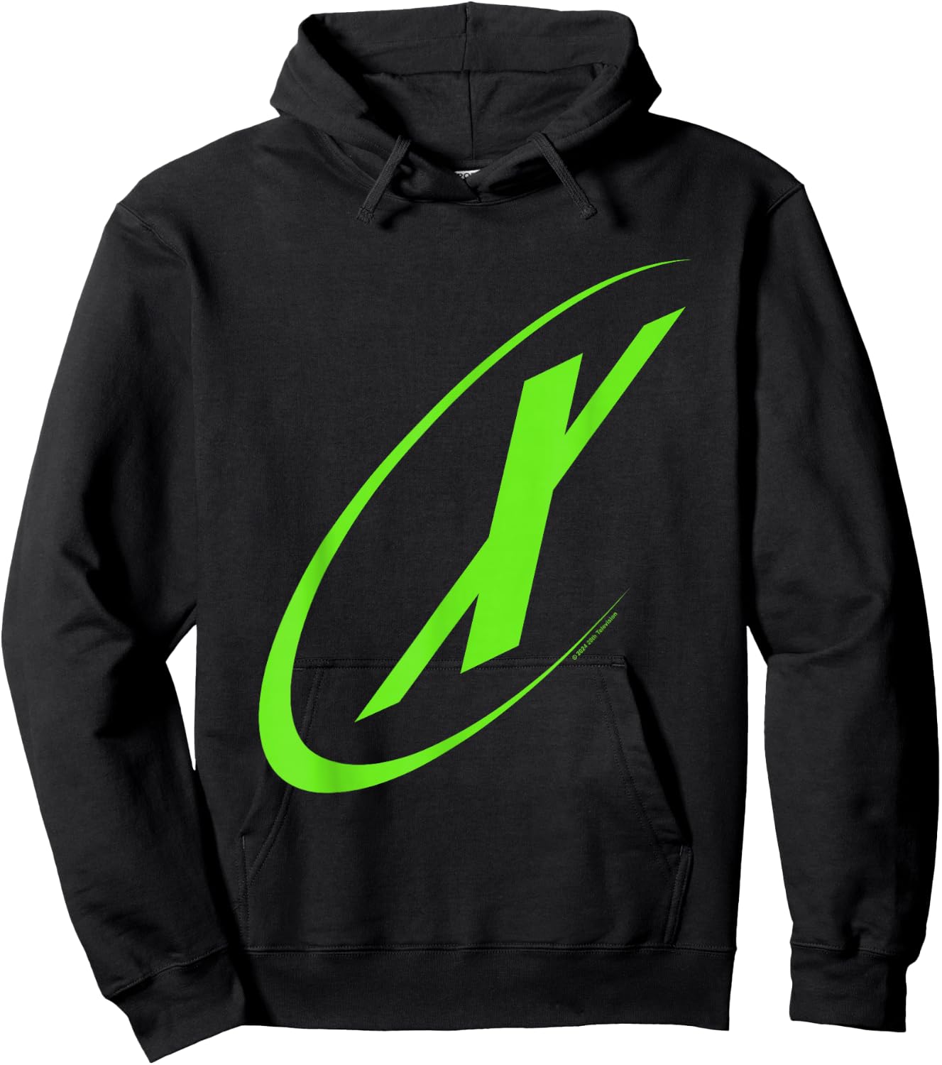 X-Files Retro Neon Green Big X Chest Classic Logo , Black, S Hoodie - Hoodie | Black