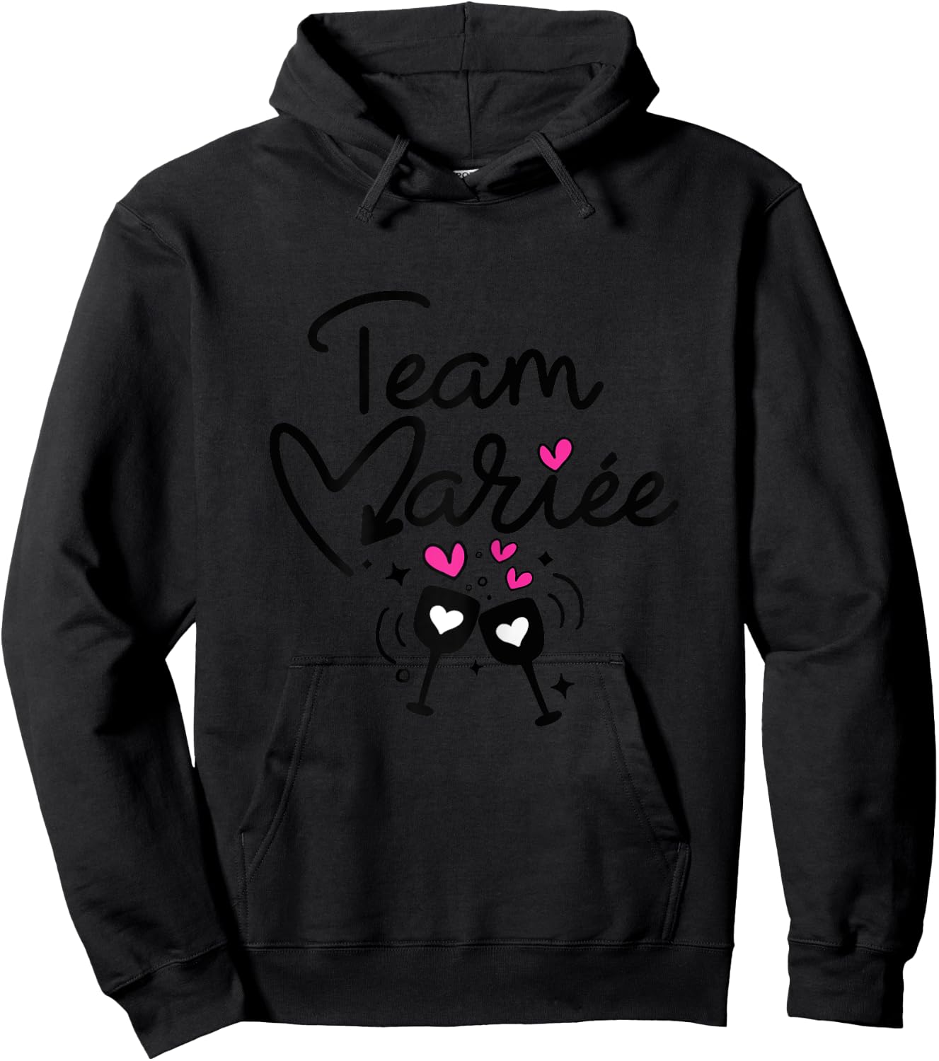 Woman Bride Team Humor Woman Team Bride EVJF , white, Female X-Small Hoodie - Hoodie | Black