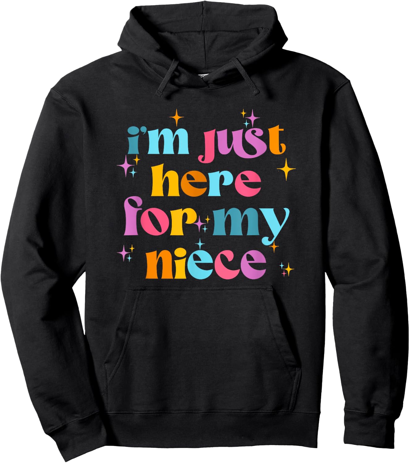 Funny Aunt Life Auntie Groovy I'm Just Here For My Niece Hoodie - Hoodie | Black