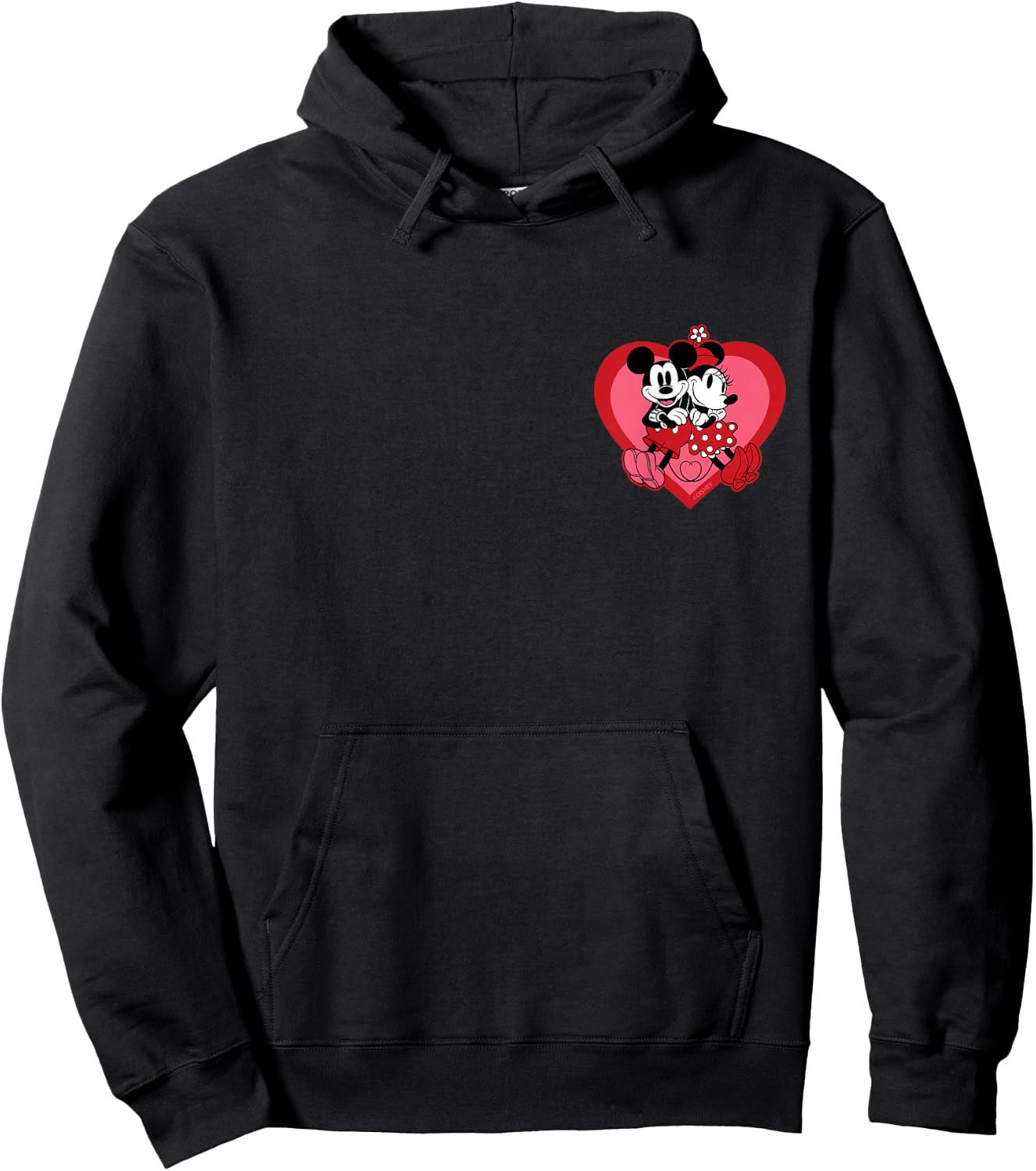 Disney Mickey & Minnie Mouse Couples Valentine’s Tail Heart Hoodie - Hoodie | Black