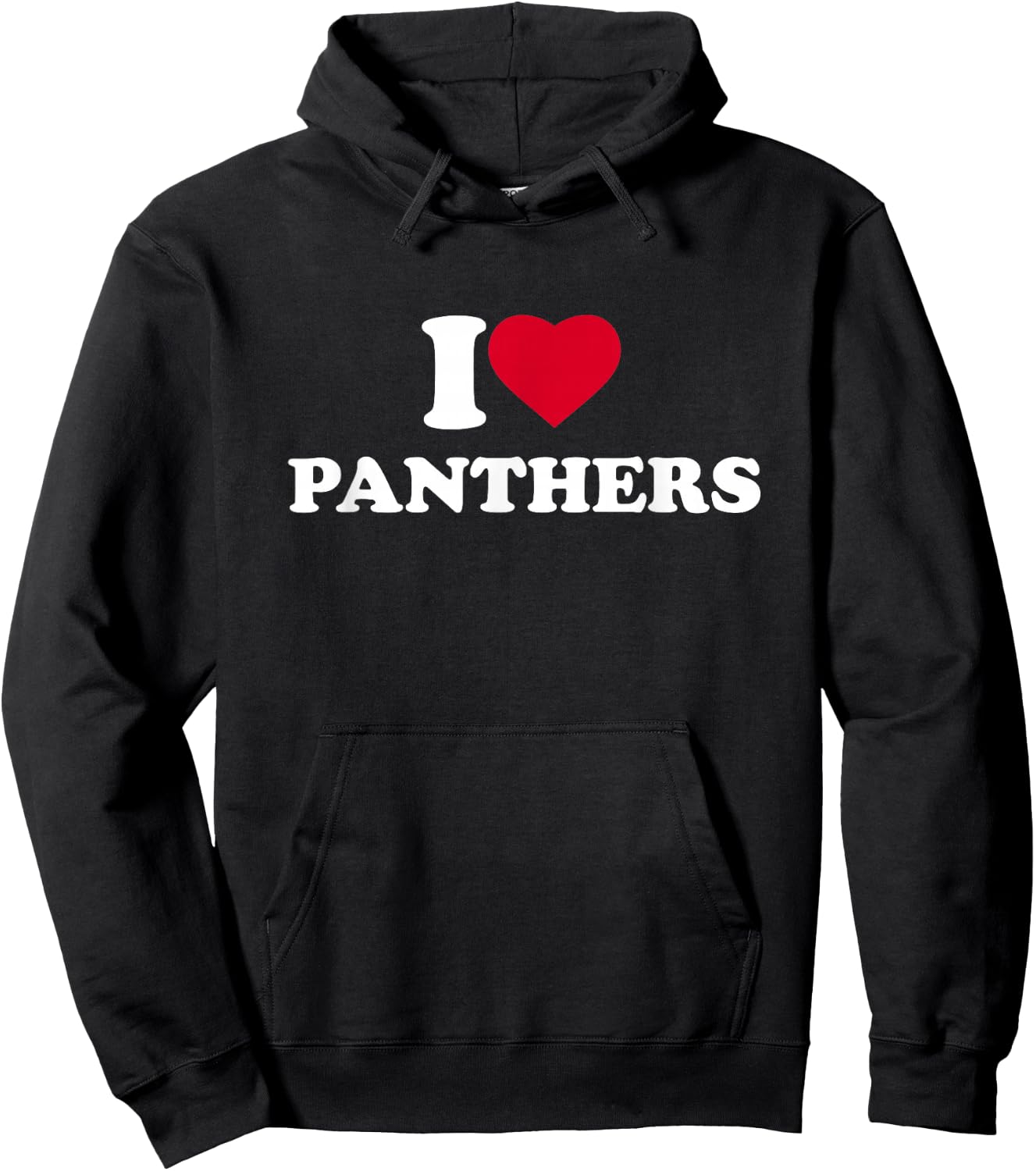 I Love Panthers Heart Animal Lover Hoodie - Hoodie | Black