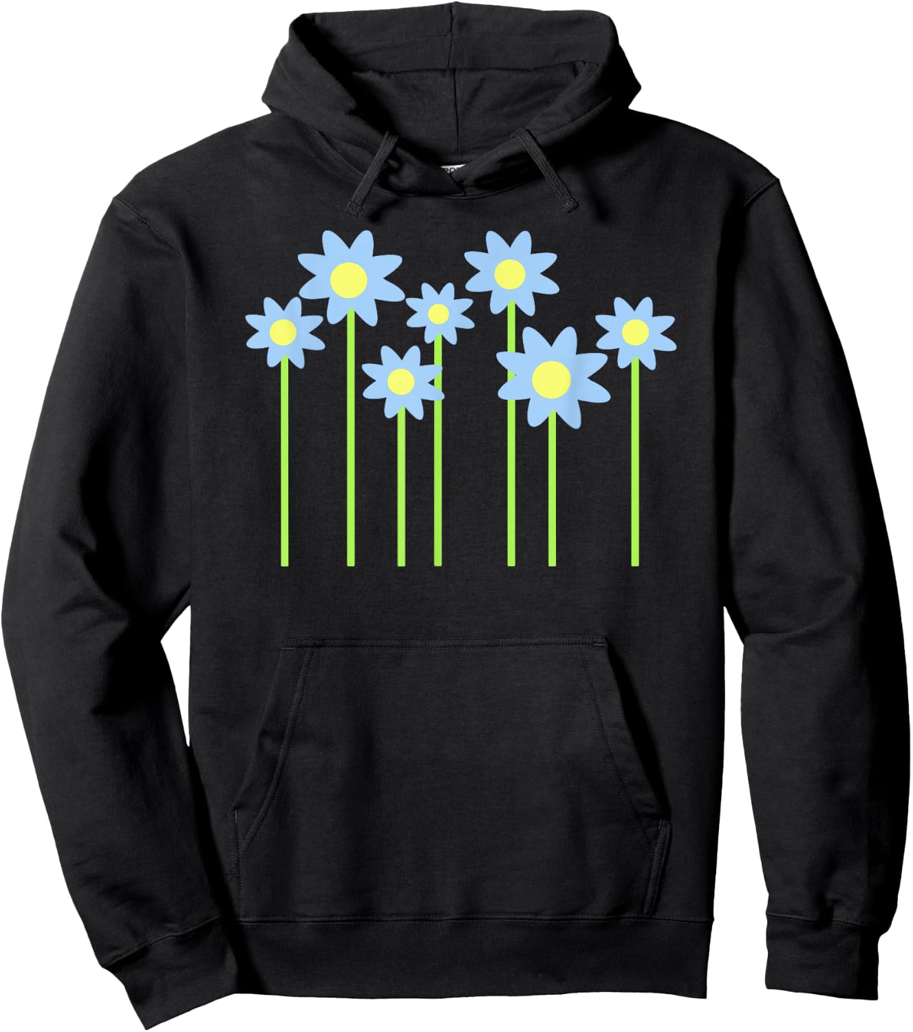 Blue flowers Hoodie - Hoodie | Black