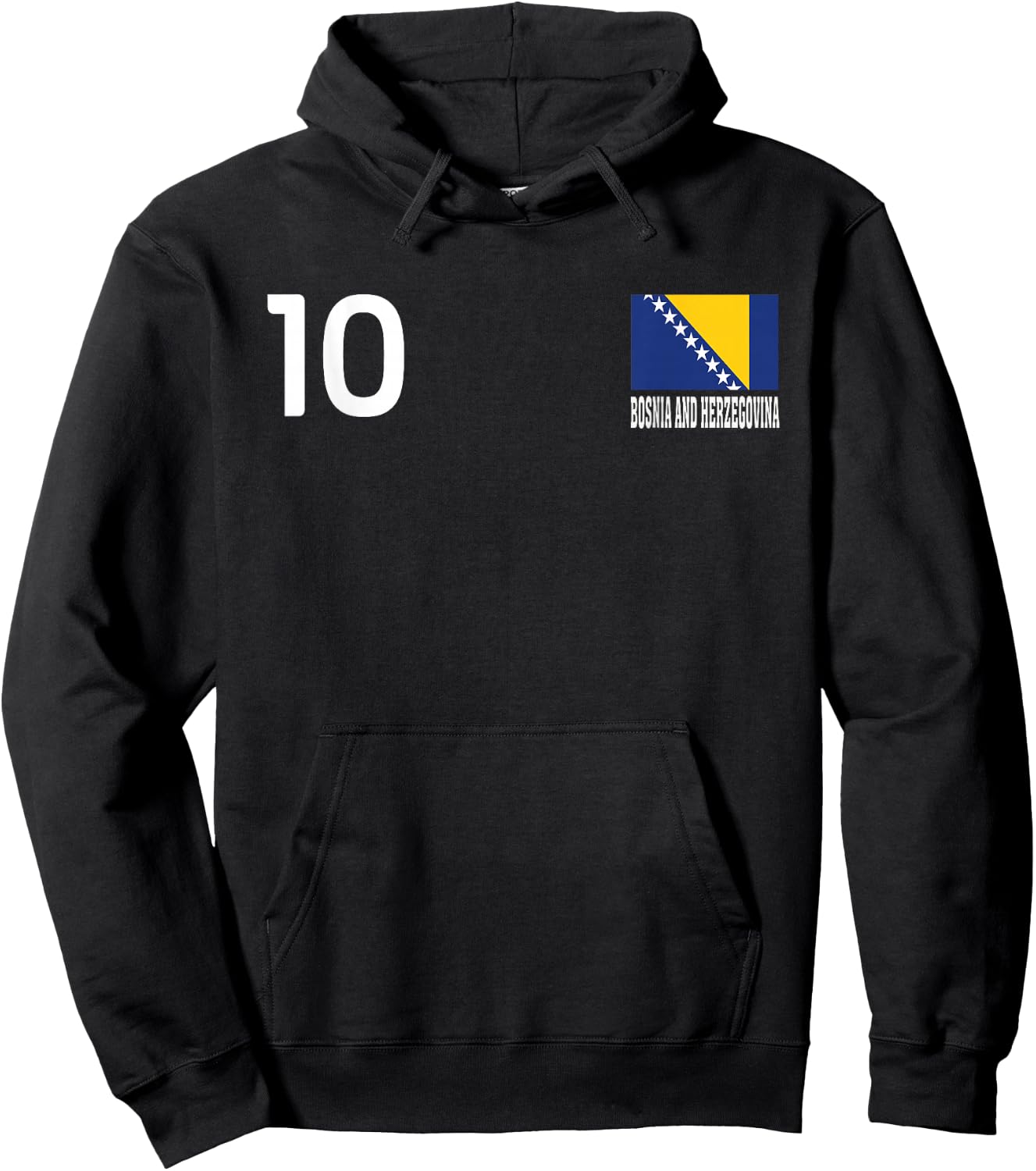Nationalflagge von Bosnien und Herzegowina, 10 Stück Hoodie - Hoodie | Black