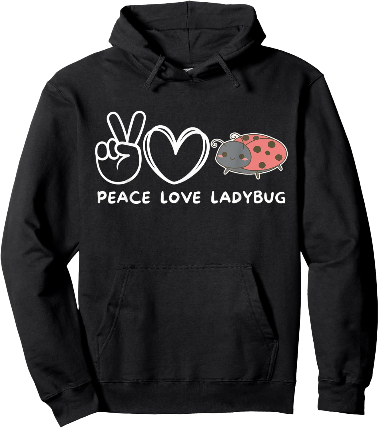 Peace, Love Ladybug Retro Ladybug Lover Hoodie - Hoodie | Black