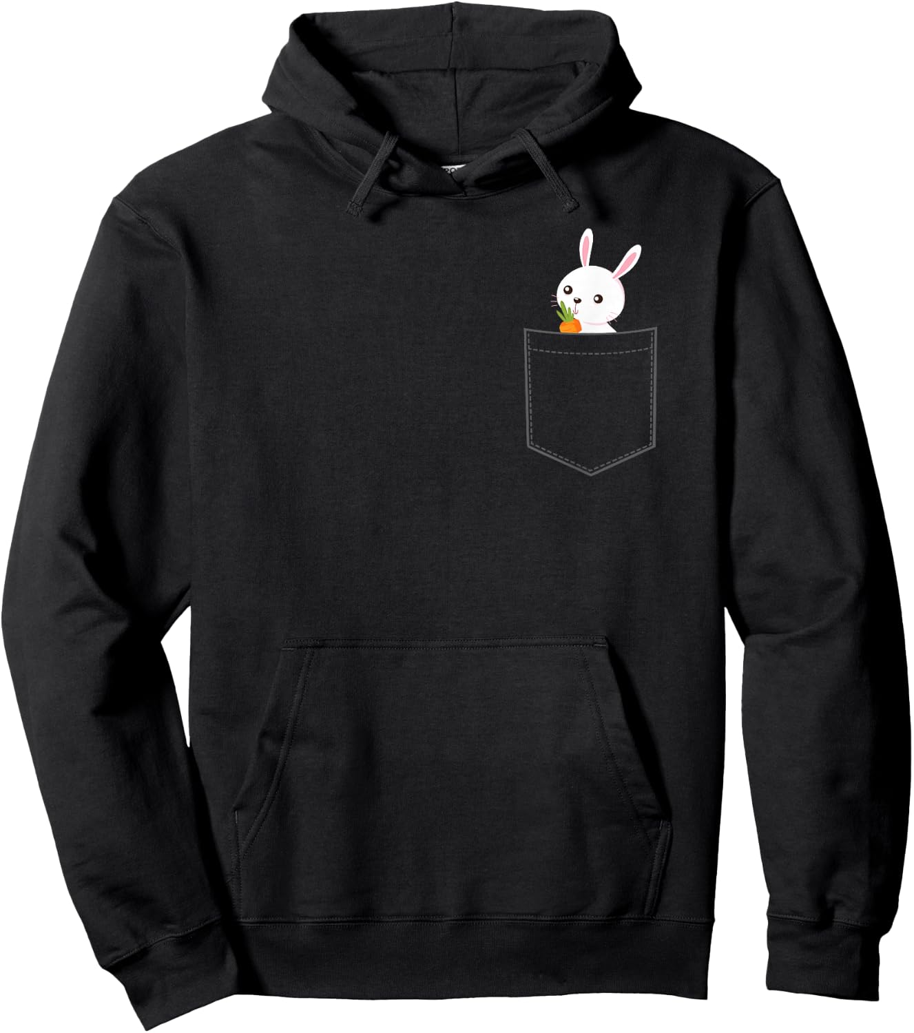 Pocket Easter Rabbit Lover Shirt Funny Cute Bunny Animal Hoodie - Hoodie | Black