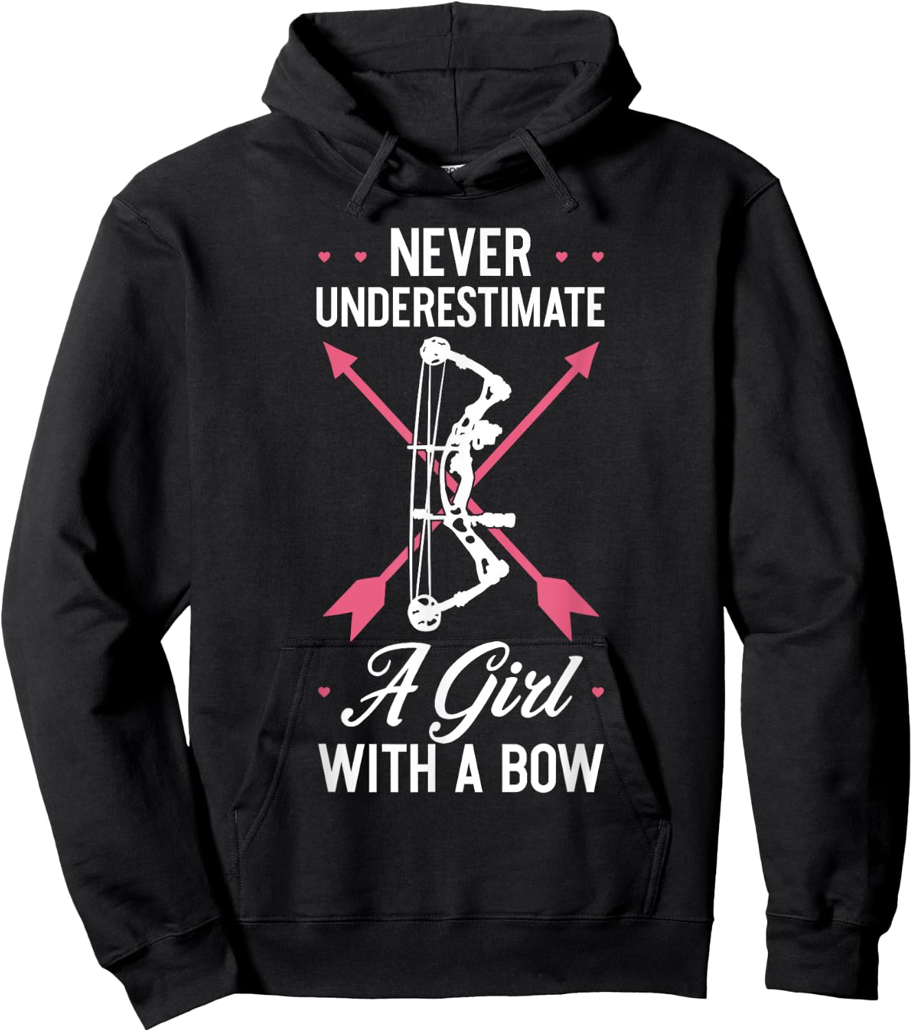Girl Archer Archery Bowwomen Bow Bowhunter Toxophilite Arrow Hoodie - Hoodie | Black