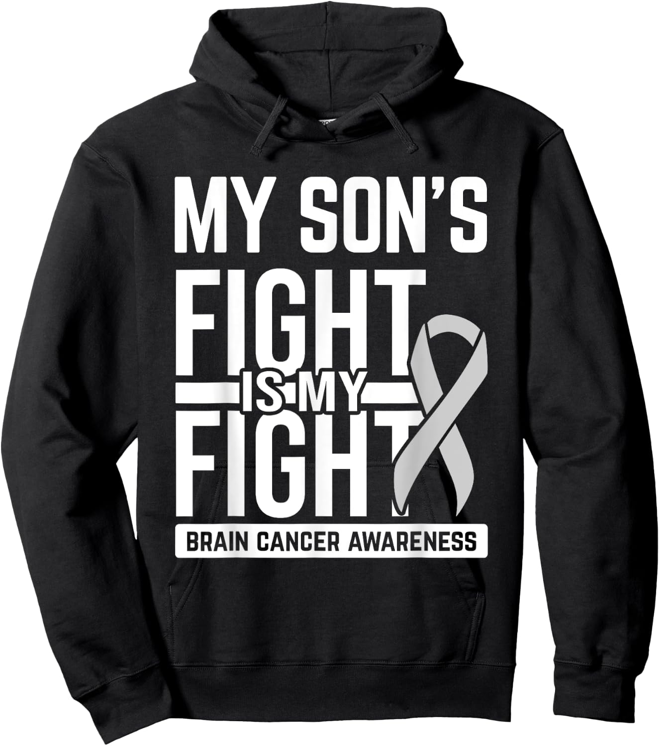 My Son's Fight My Fight Brain Cancer Awareness Brain Tumor Hoodie - Hoodie | Black