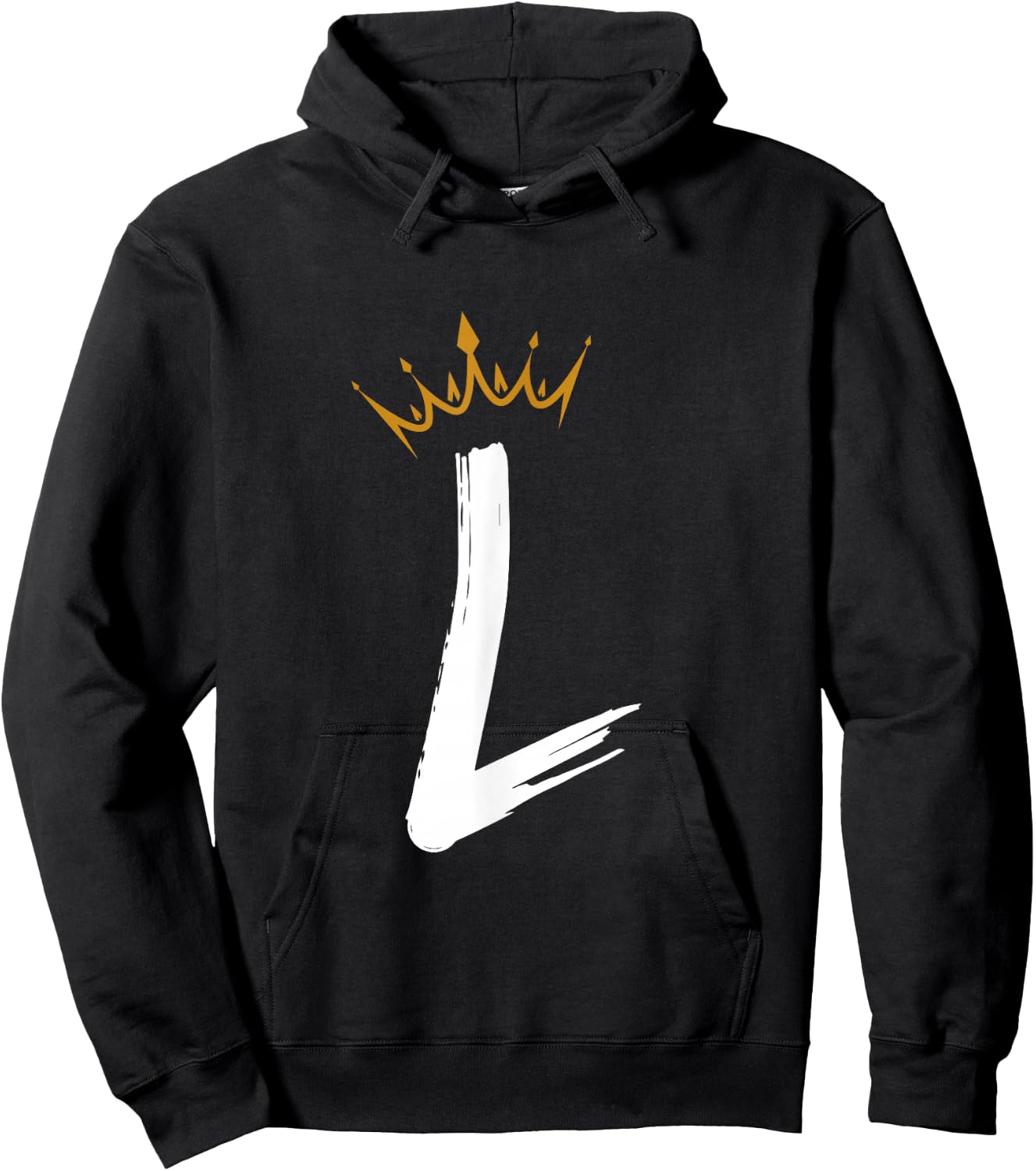 Queen King Letter L - Favorite Letter With Crown Alphabet Hoodie - Hoodie | Black