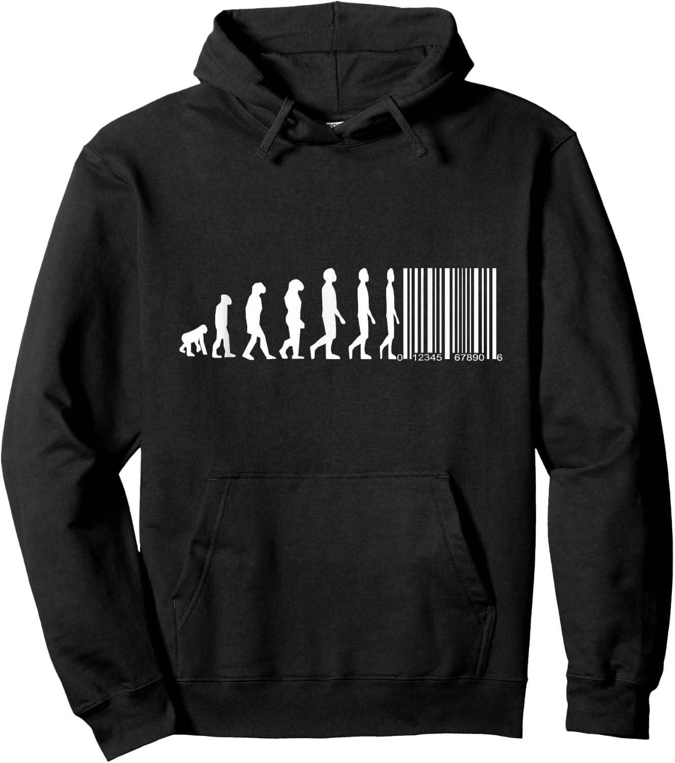 Evolution von Affen zum Menschen mit Barcode Hoodie - Hoodie | Black