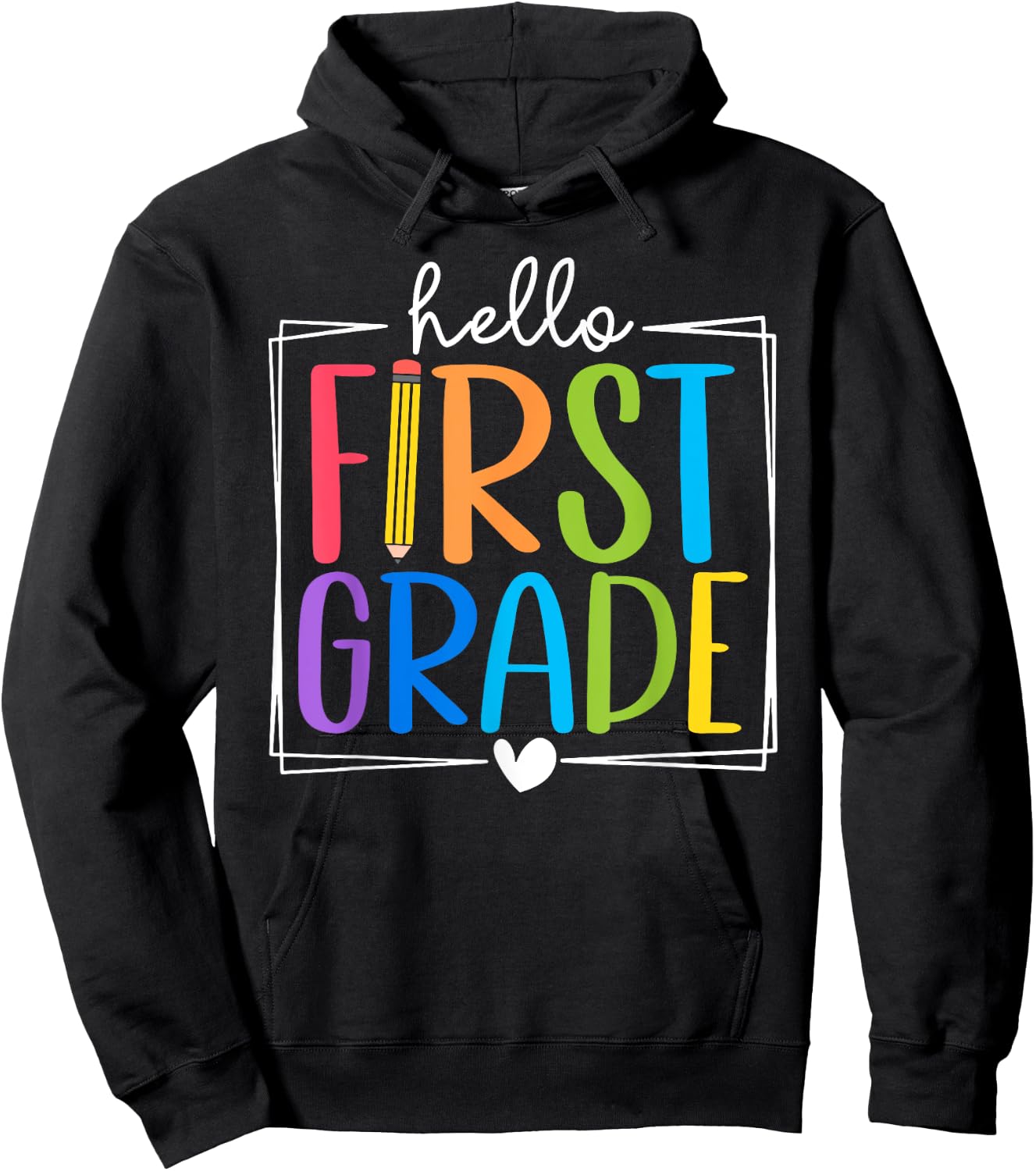 Hello First Grade Team 1st Grade Back to School Teacher Kids Hoodie - Hoodie | Black
