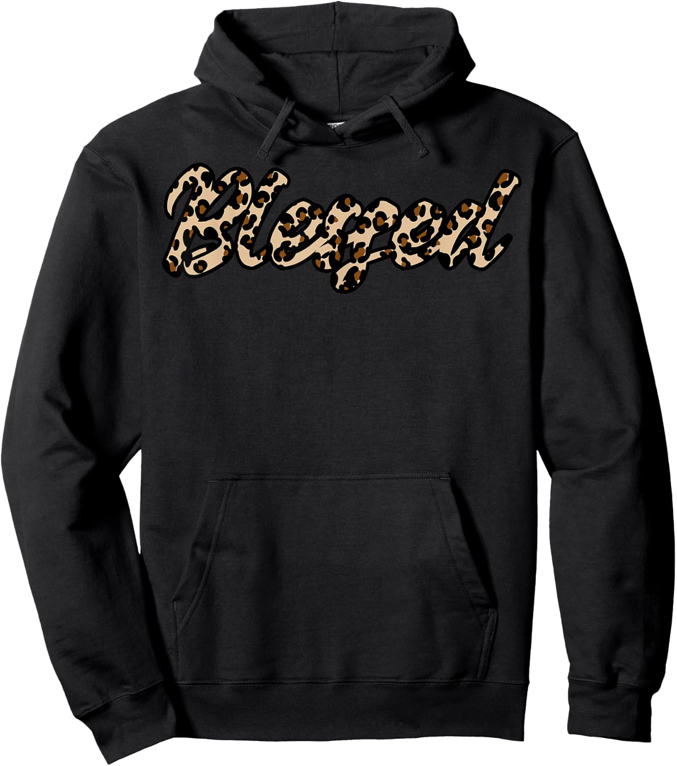 Leopard Design in Blessed Hoodie - Hoodie | Black