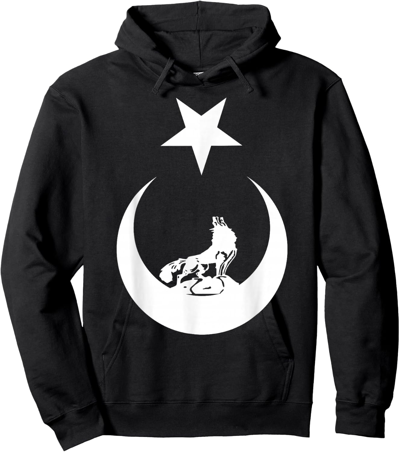 Türkisches Bozkurt Grey Wolf Flag Shirt Hoodie - Hoodie | Black