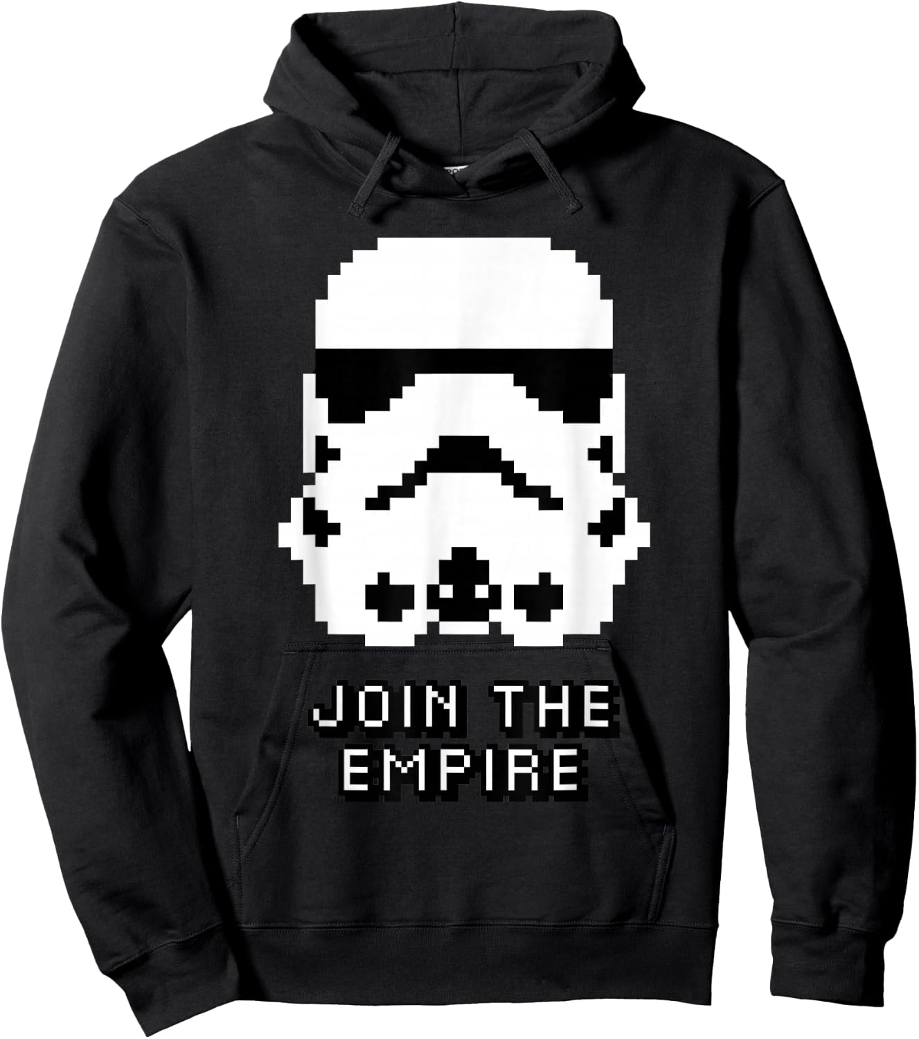 Star Wars Stormtrooper Big Face Pixel Art Join The Empire Hoodie - Hoodie | Black