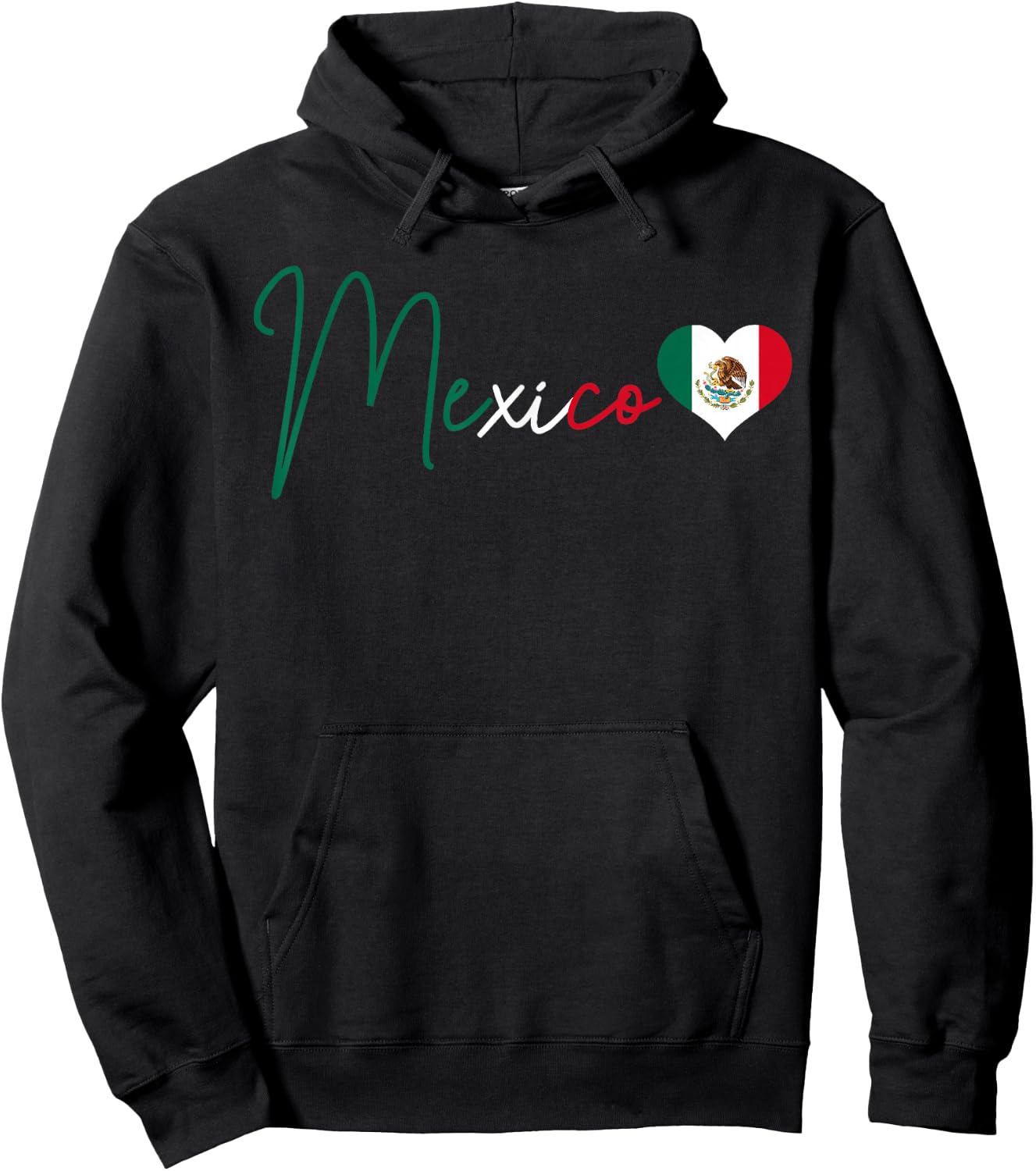 Mexico Mexican Flag Vintage Pride Mexico Heart Hoodie - Hoodie | Black