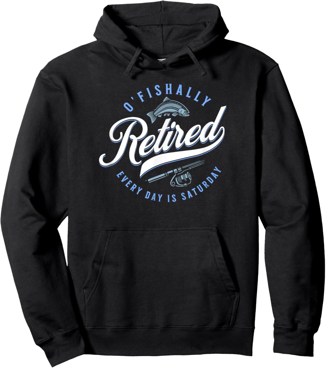 O'Fishally Retired Funny Fishing Hoodie - Hoodie | Black