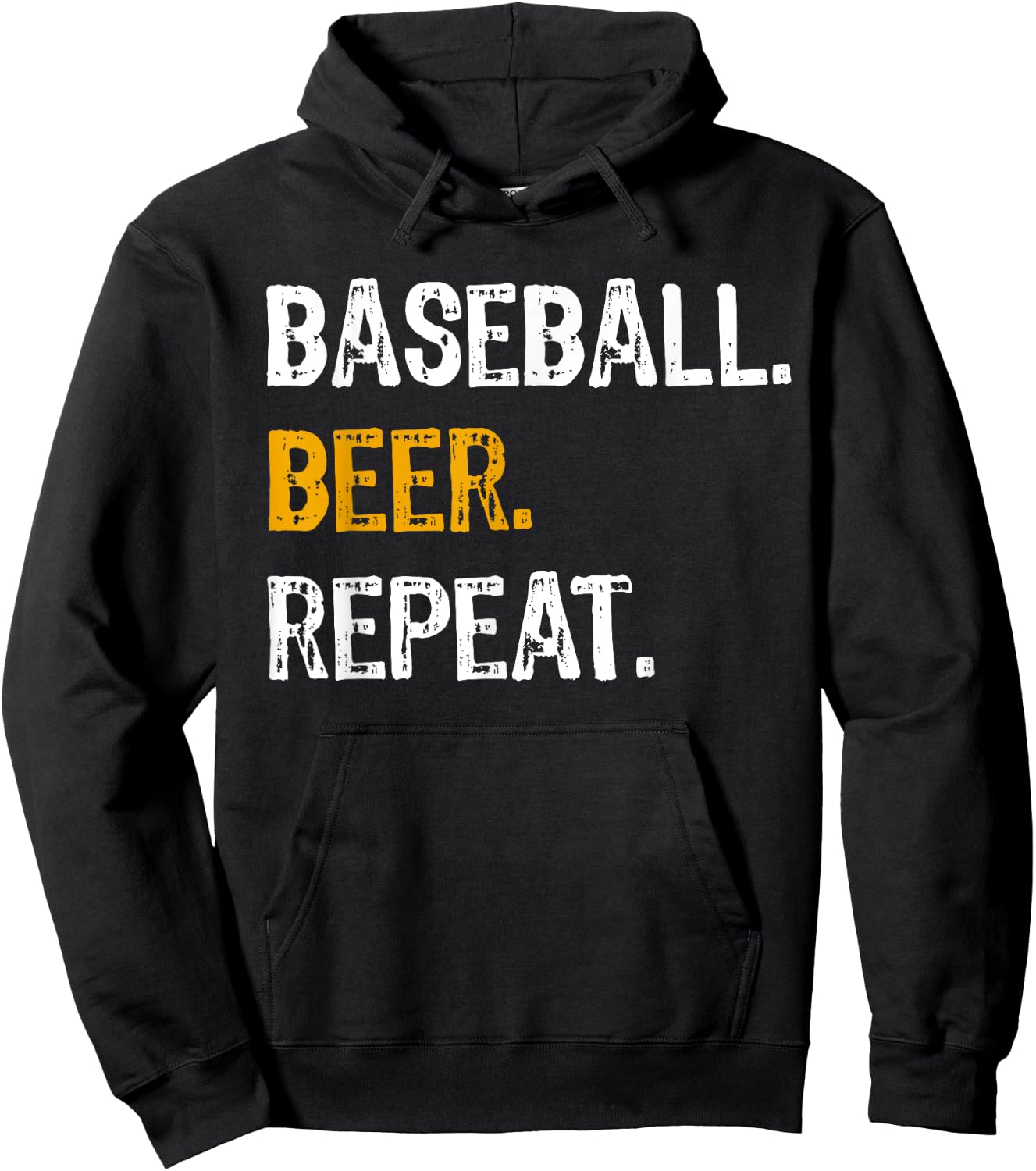 Baseball Beer Repeat Shirt, For Baseball Lovers Hoodie - Hoodie | Black