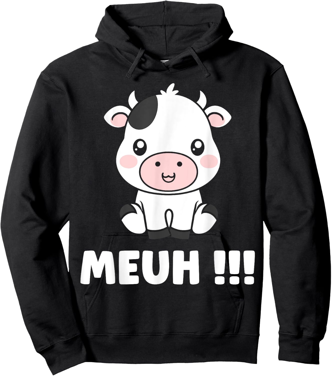 Petite vaches mignonne humour Animale meuh vache Hoodie - Hoodie | Black