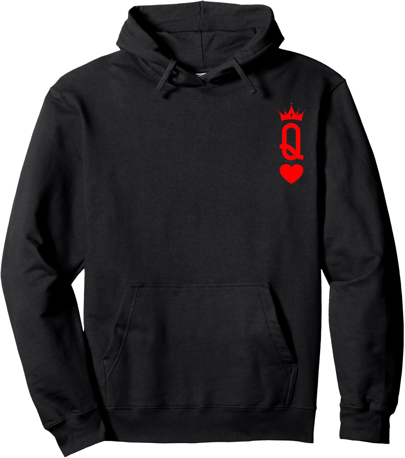 Queen of Heart King And Queen Easy Couple Halloween Costume , black Hoodie - Hoodie | Black