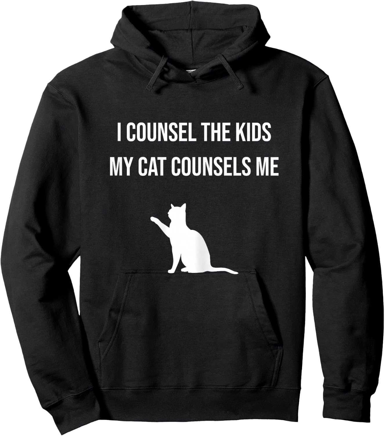 I Counsel the Kids My Cat Counsels Me Guidance Counselor Cat Hoodie - Hoodie | Black