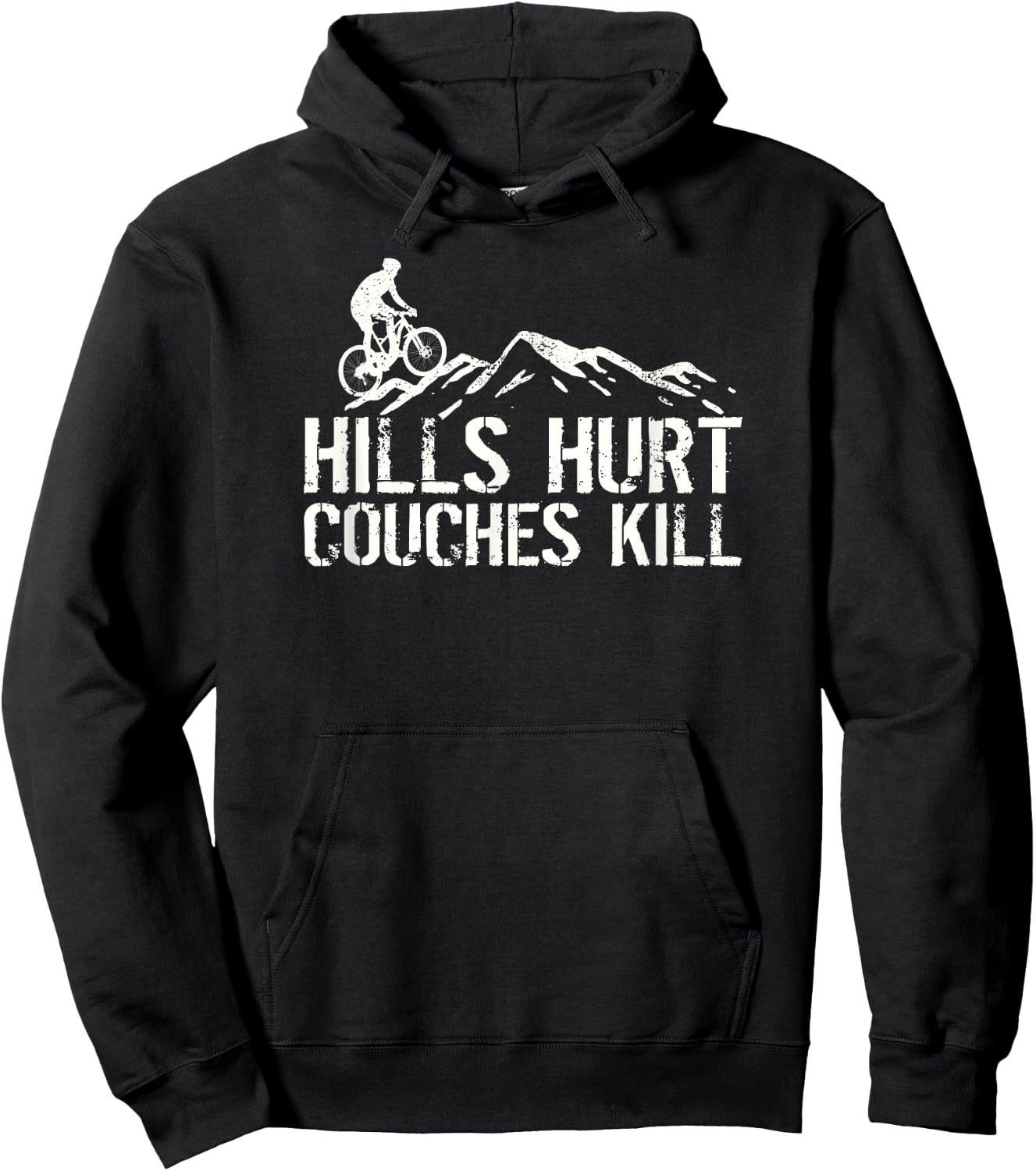 Funny Hills Hurt Bicycle Cyclist Biker Hoodie - Hoodie | Black