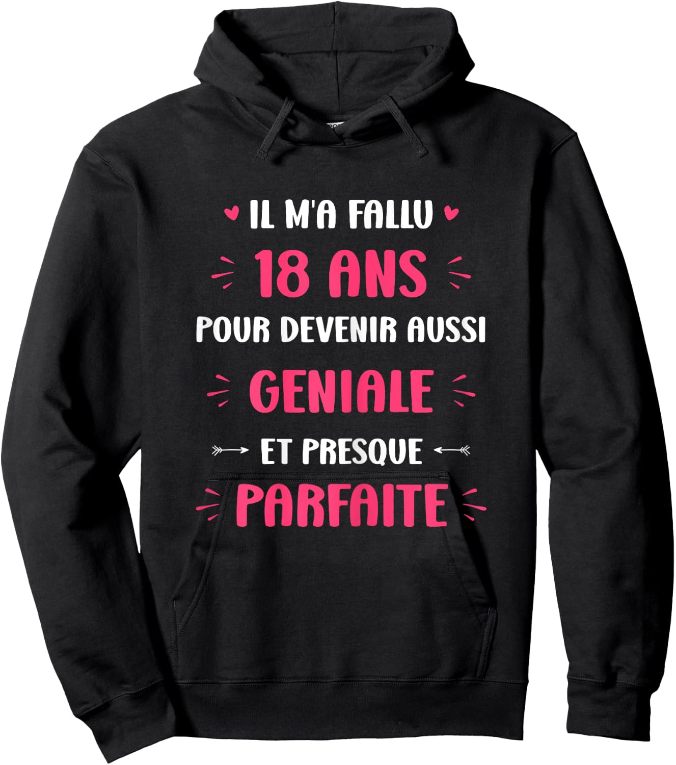 Funny Awesome 18 Years Woman Birthday 18 Years , Black, Female X-Small Hoodie - Hoodie | Black