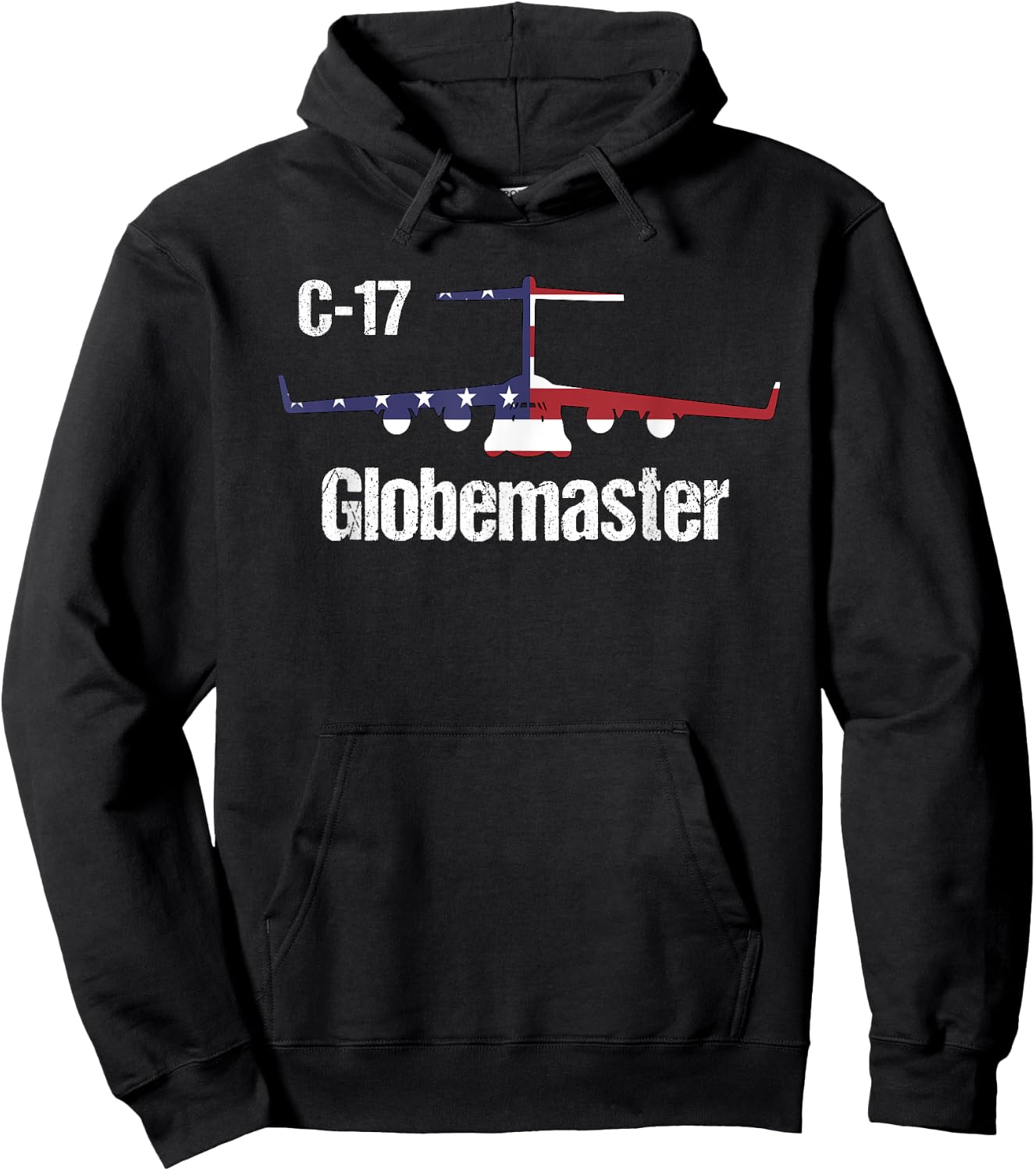 C17 Globemaster Air Force Pilot Gifts American Flag Aviation Hoodie - Hoodie | Black