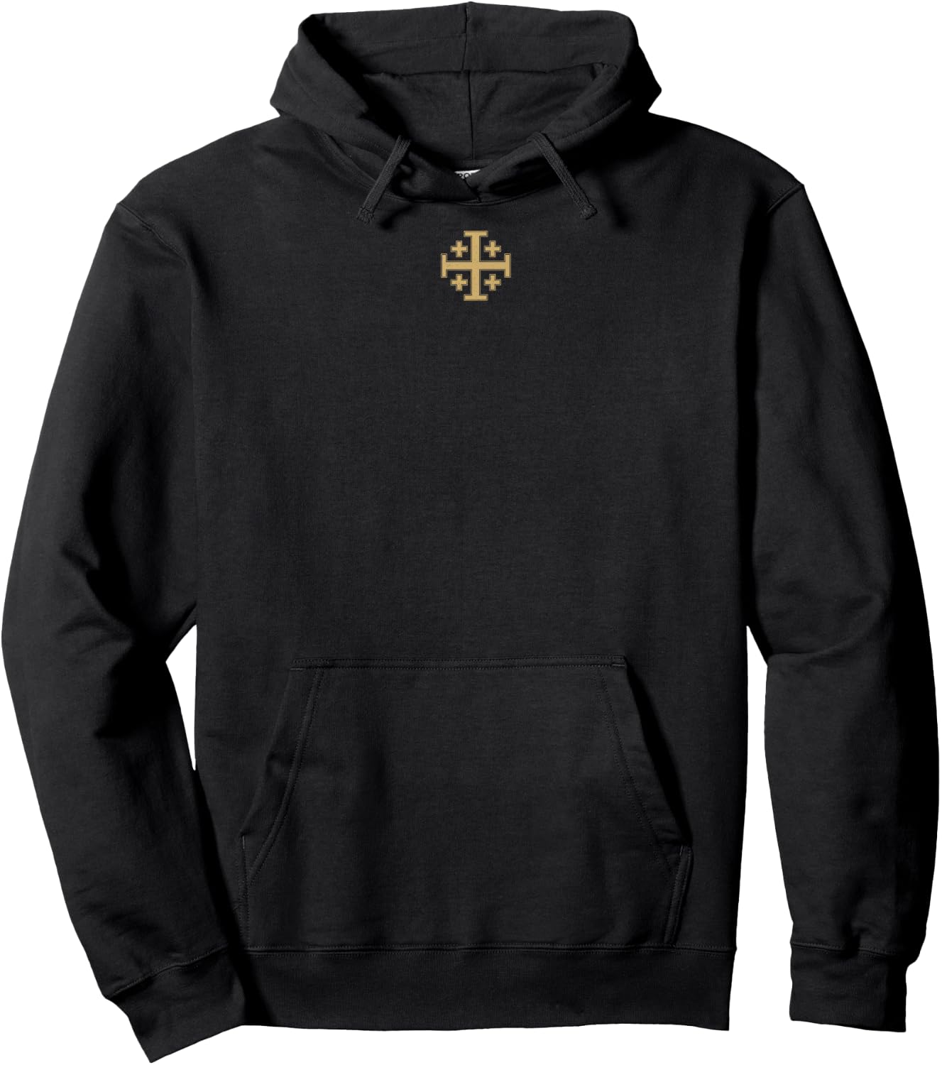 KNIGHT'S TEMPLAR JERUSALEM CROSS FIVE-FOLD CROSS , Adults, Historical Interested, Culture Enthusiasts, Symbolism Fans, , Young and Old, Short Sleeve , Black, S Hoodie - Hoodie | Black