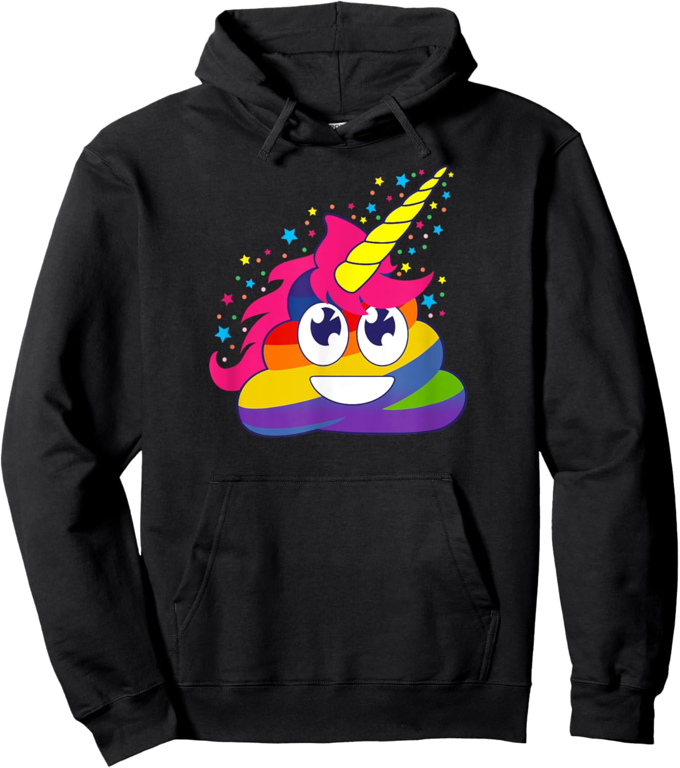Rainbow Unicorn Poop Funny Cute kawaii kids adults Gift Hoodie - Hoodie | Black